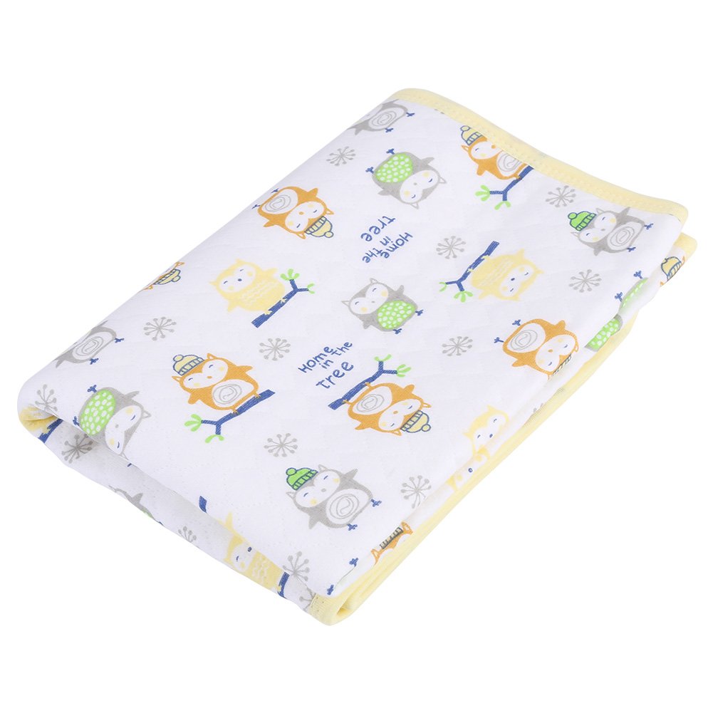 **Waterproof Crib Mattress Protector - Reusable Incontinence Pads for Kids & Adults - Washable Bed Pads for Leak Protection (Yellow Hemming, Medium) - Ideal for Nighttime Use, Travel & Daycare**