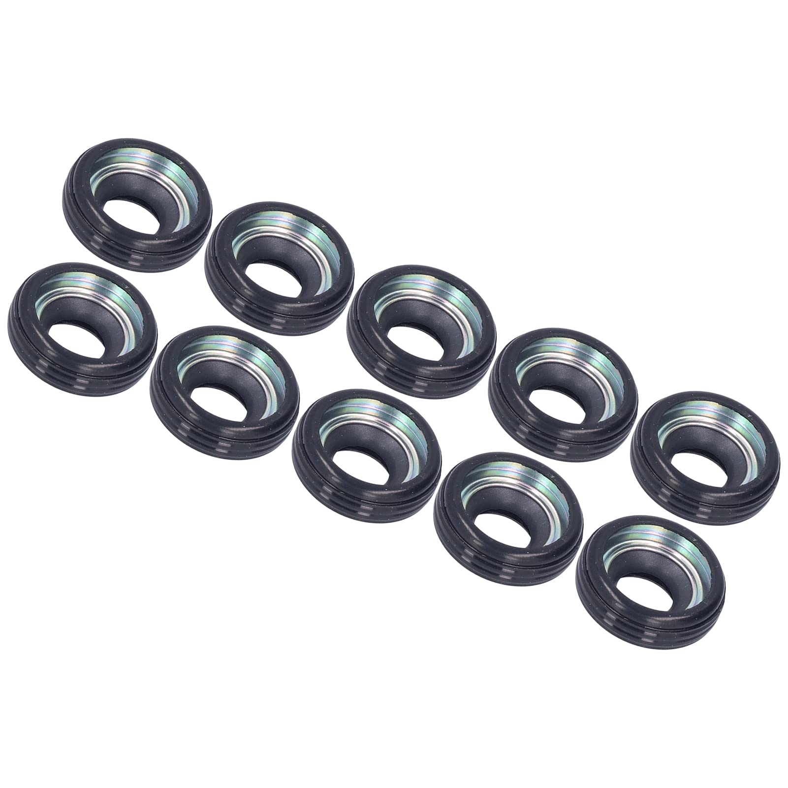 10 Pcs Car AC Compressor Oil Seal Kit - Automotive Air Conditioning Compressor Shaft Seal with Rubber & Metal - Replacement for Car AC Repair - Perfect for DIY Mechanics & Auto Shops