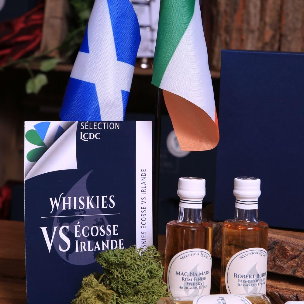 Premium Whisky Tasting Set - Scotland vs Ireland 6 x 40ml - Solo or Duo Experience - The Connoisseurs Club - Perfect Gift for Men - Whisky Lovers Gift for Birthday, Anniversary & Special Occasions