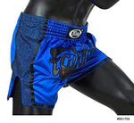 Fairtex Blue Glitter Slim Cut Muay Thai Boxing Shorts - Lightweight MMA Training & Competition Shorts for Kickboxing, Muay Thai & Martial Arts