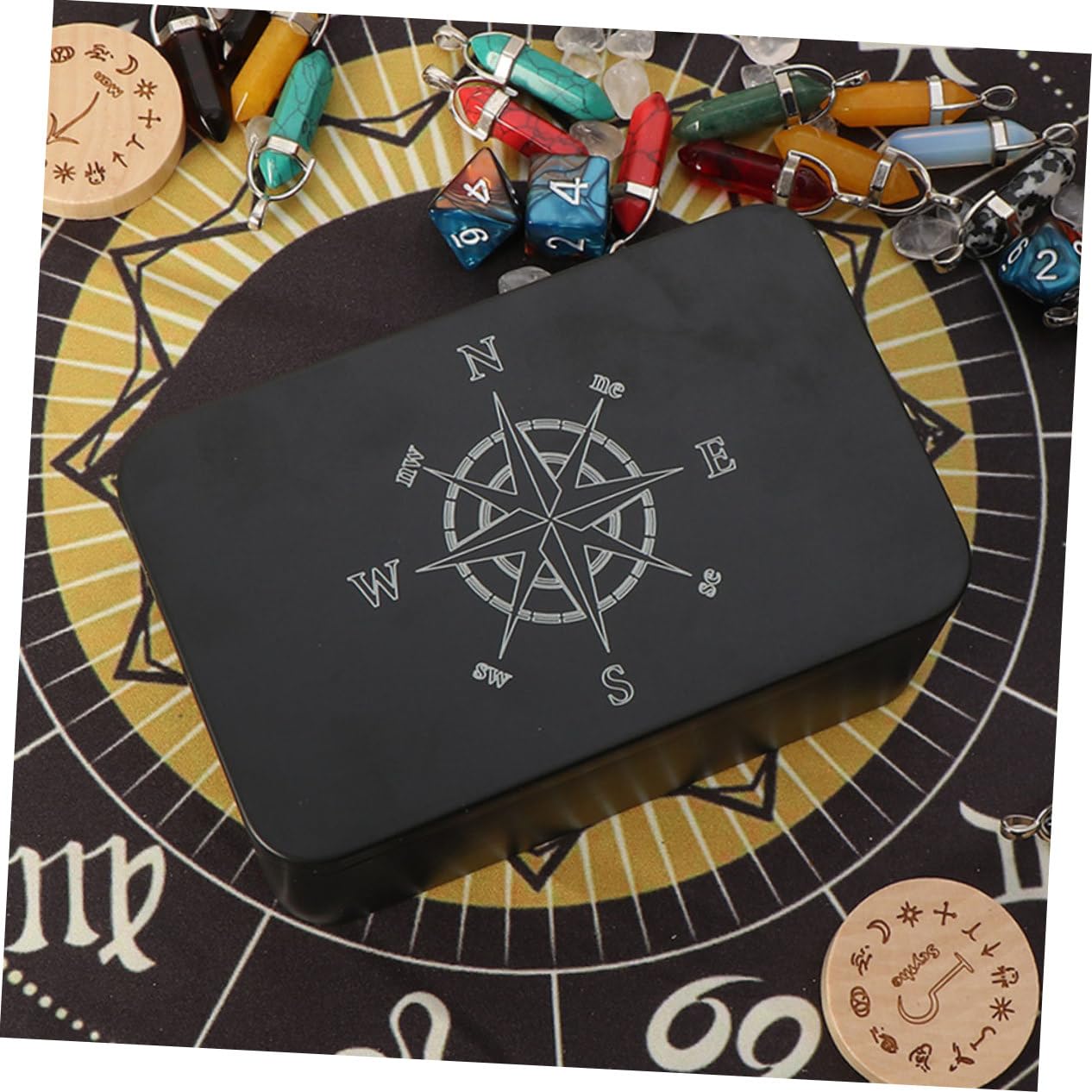 Amosfun 2-Pack Metal Tarot Card Holder Box - Durable Iron Storage Container for Tarot Cards, Makeup, Postcards & Collectibles | Perfect for Card Games, Travel & Home Organization