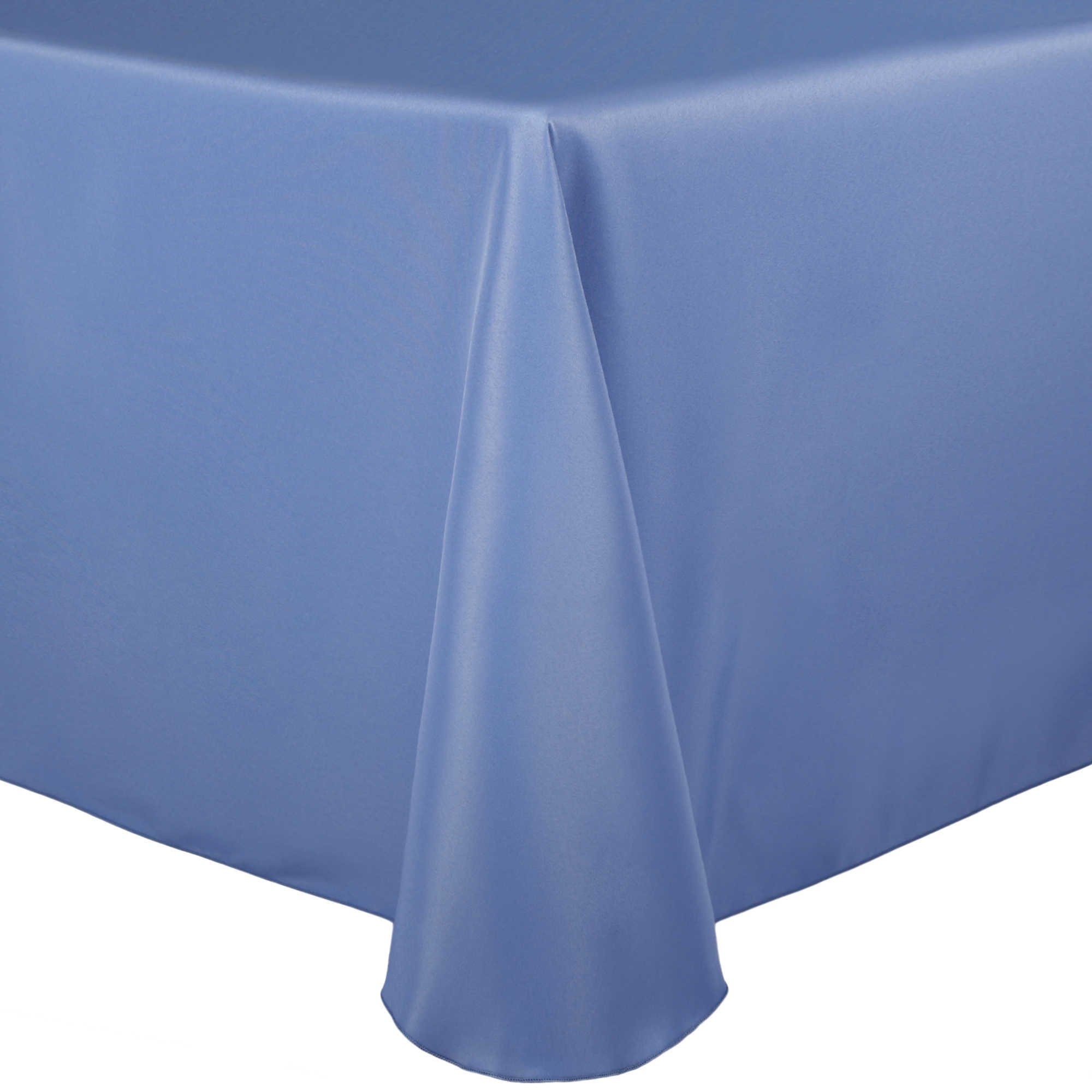 5-Pack 60 x 102 Inch Oval Polyester Tablecloths - Wrinkle & Stain Resistant Linen-Like Table Cover for Dining, Parties, Weddings - Periwinkle Blue