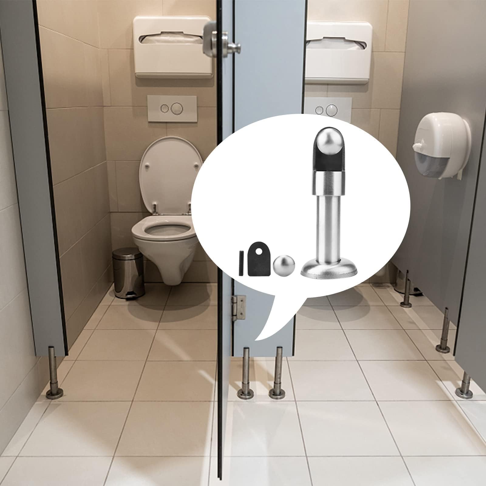 Stainless Steel Toilet Partition Feet - Restroom Hardware for Public Bathrooms