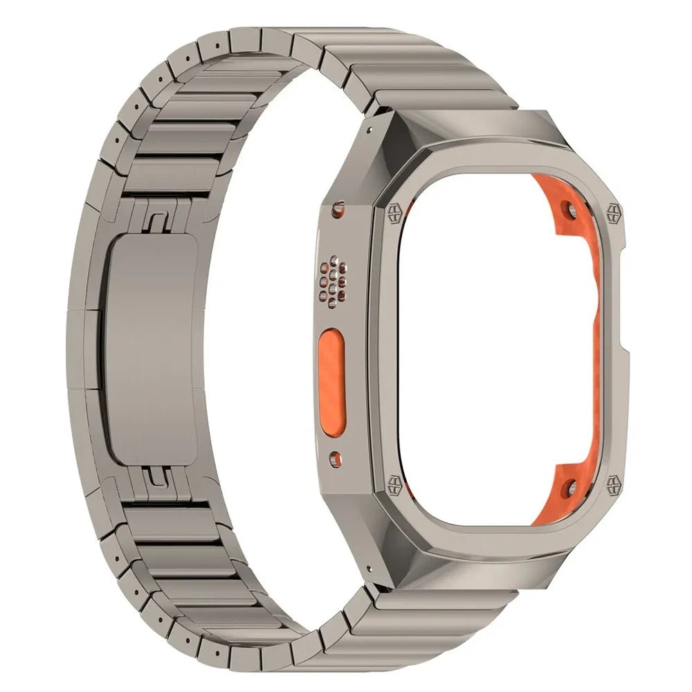 UltraDefender SteelShield Durable Stainless Steel Band for Apple Watch Ultra - Perfect for Outdoor Sports, Workouts & Everyday Wear