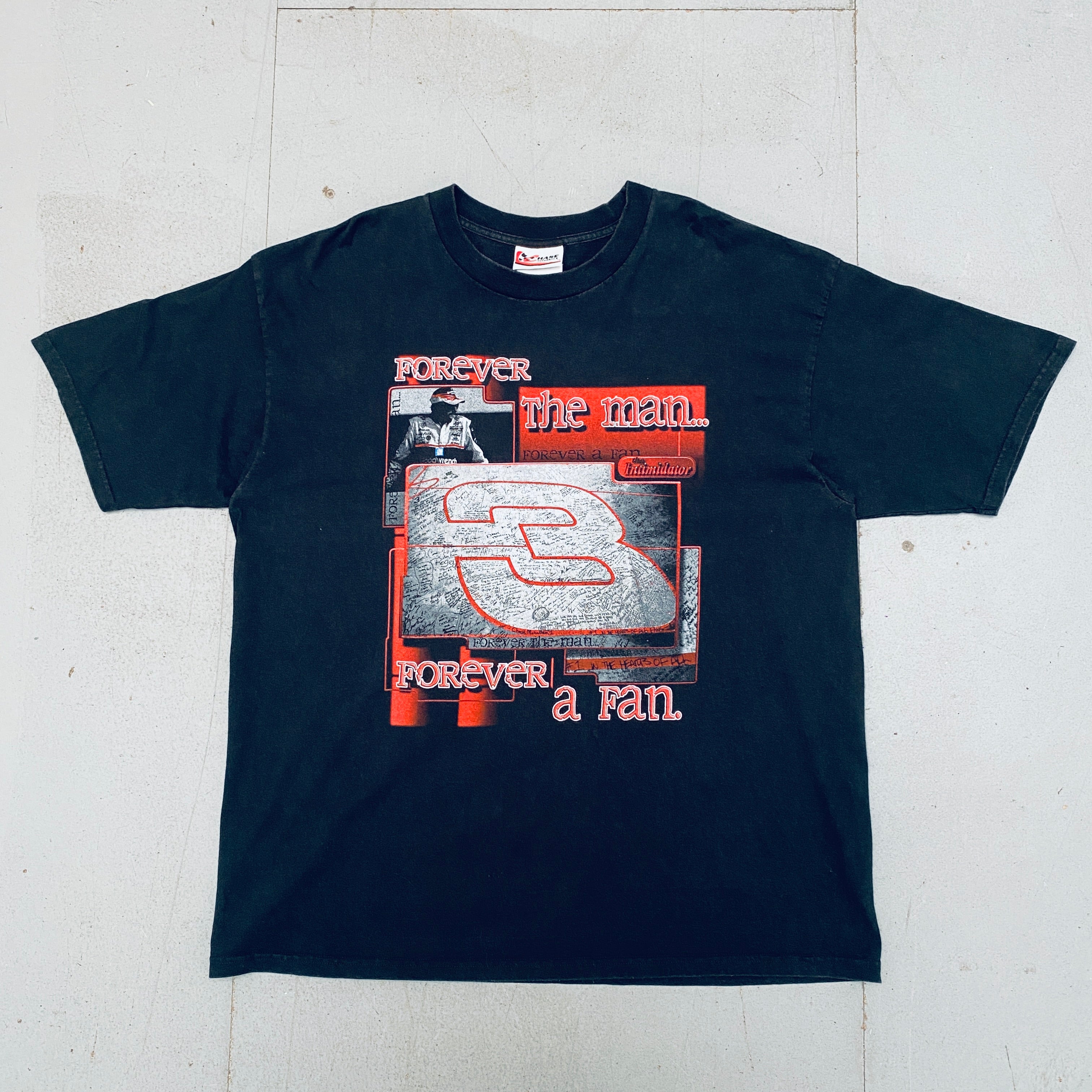 NASCAR 2001 Forever The Man Forever A Fan Dale Earnhardt Chase Authentics T-Shirt XL - Vintage Racing Tee for NASCAR Fans & Collectors