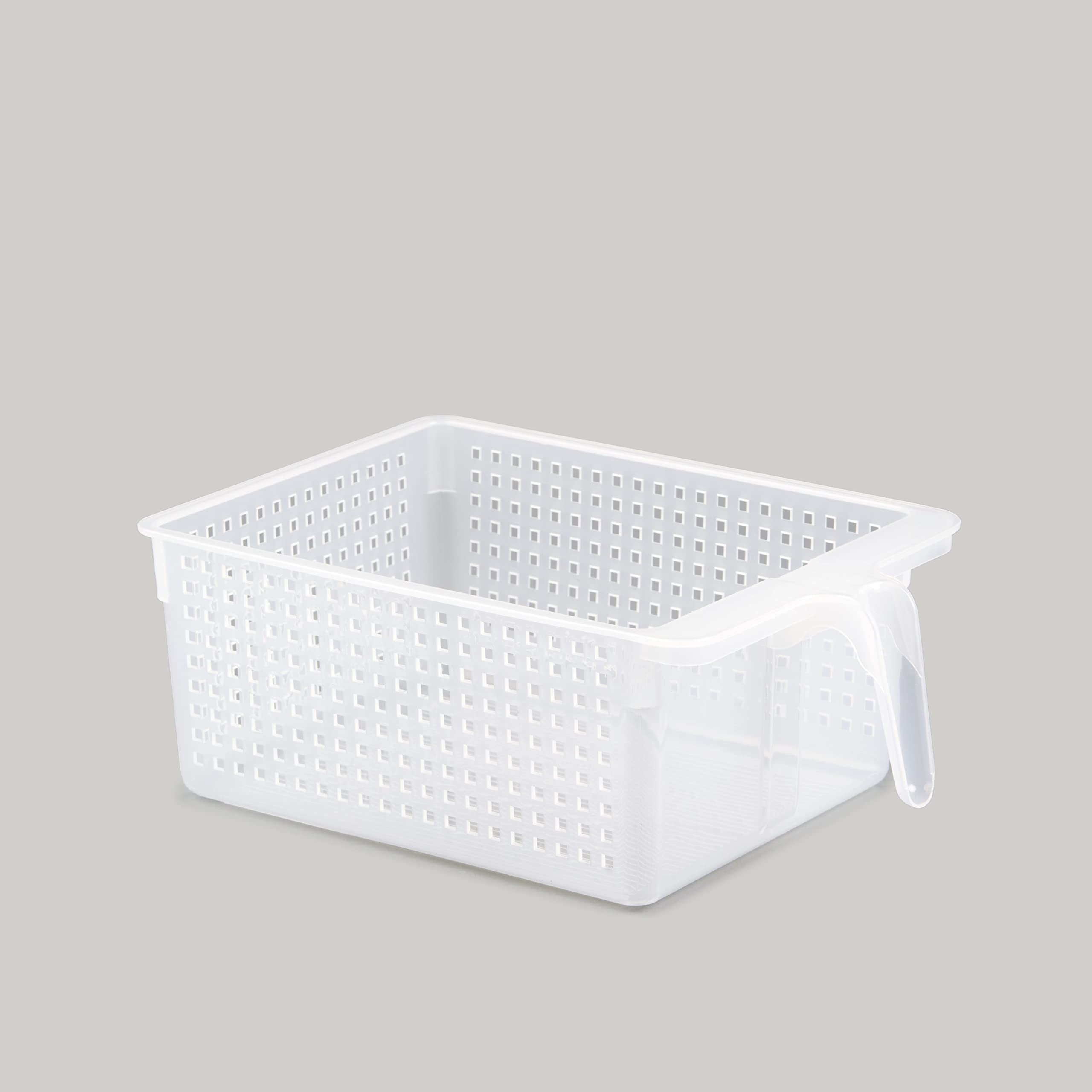Versatile Square Open Basket with Handle for Pantry Storage - Perfect for Organizing Kitchen, Bathroom, or Office Supplies