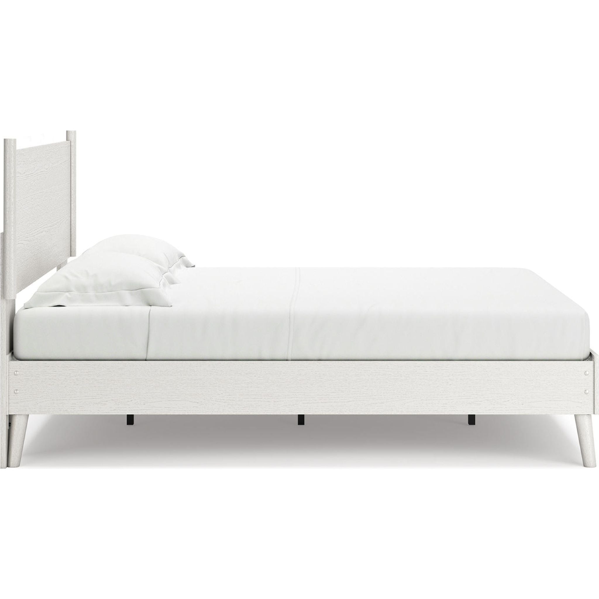 Aprilyn Queen Panel Bed - White Wooden Frame with Upholstered Headboard - Perfect for Master Bedroom, Guest Room & Modern Home Decor