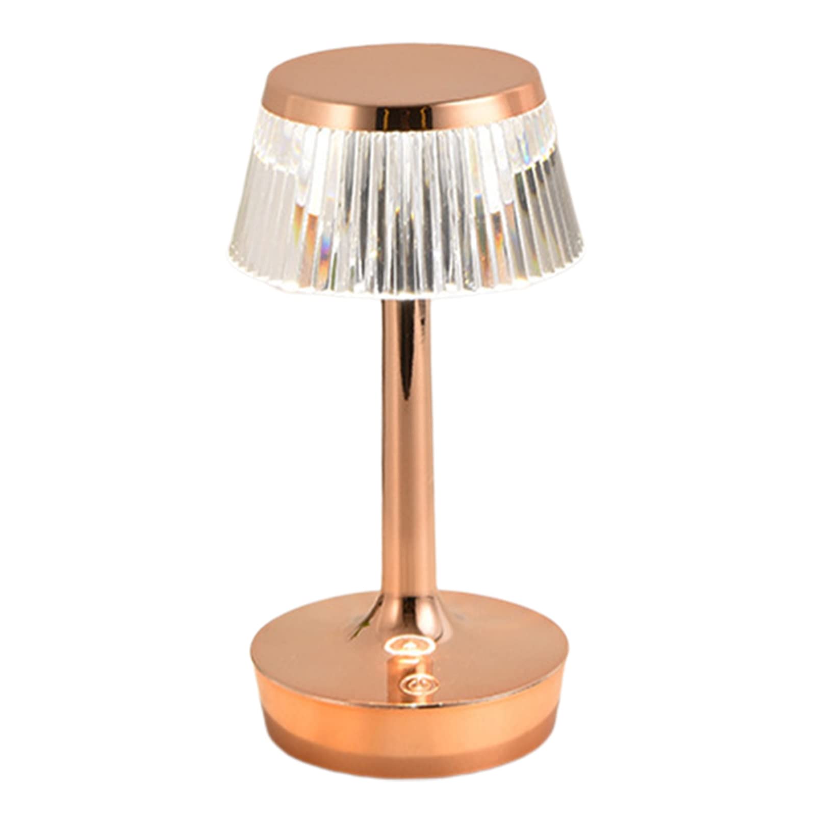 Baoblaze Crystal Table Lamp - Dimmable Modern Nightstand & Bedside Lamp with Crystal Shade for Bedroom, Hotel, Office, Bar, Cafe (Rose Gold) | Perfect for Ambient Lighting and Home Decor