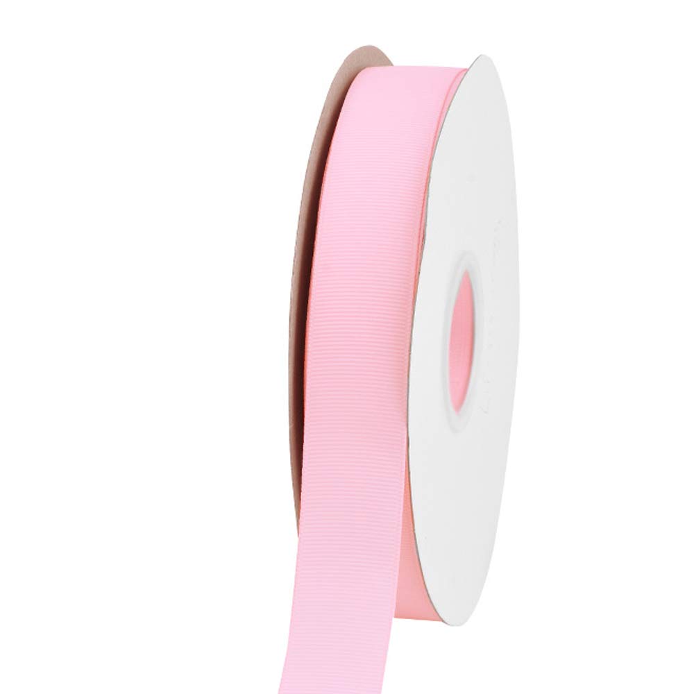 1 Inch Light Pink Grosgrain Ribbon - 50 Yards Per Roll for DIY Crafts, Bow Making, Wreaths, Gift Wrapping, Hair Accessories & Wedding Decorations - Perfect for Party Favors, Scrapbooking and Home Decor Projects