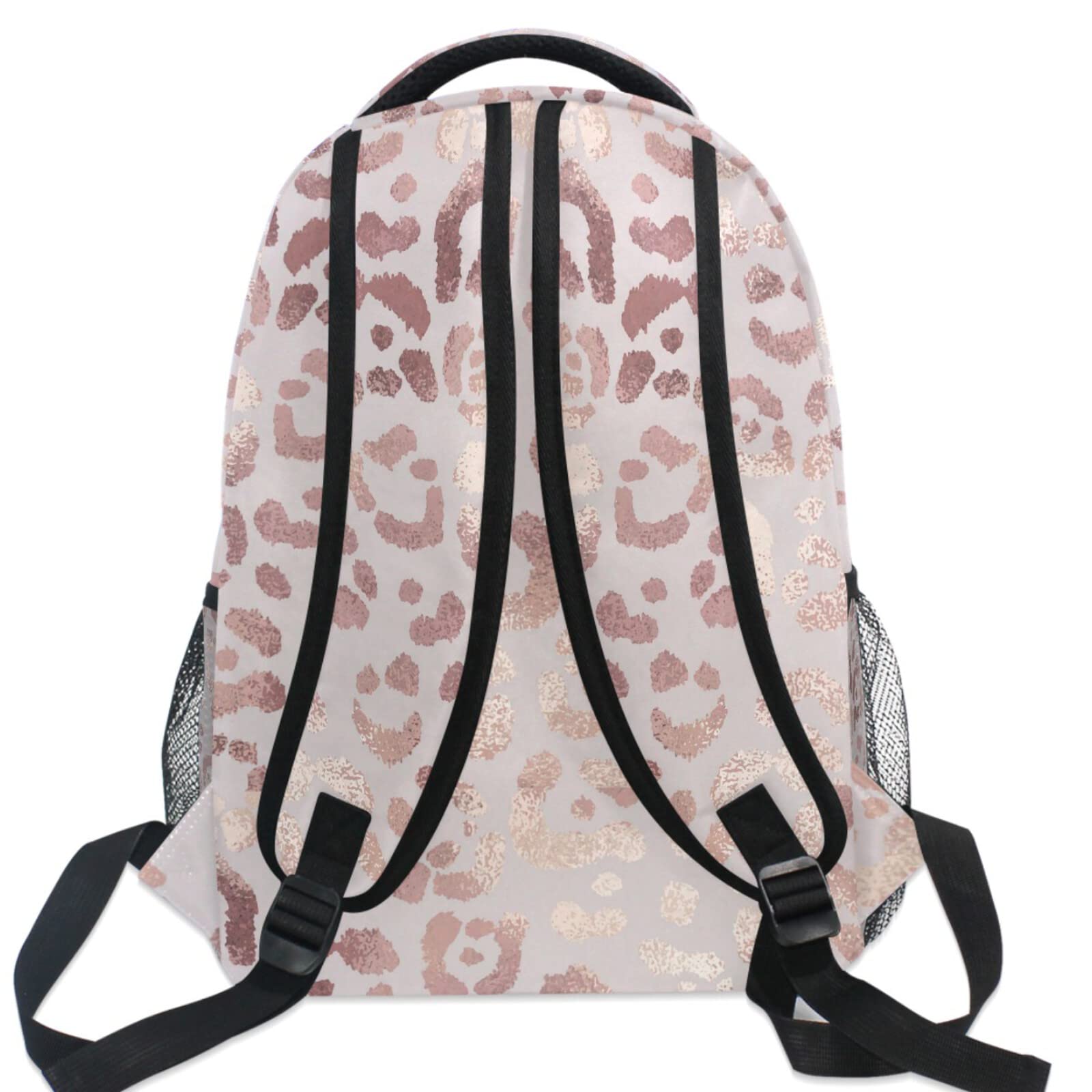 Stylish Rose Gold Leopard Print Laptop Backpack for College Students & Professionals - Durable School Bookbag with iPad/Tablet Compartment - Perfect for Travel, Work & Campus Life (One Size Fits All)
