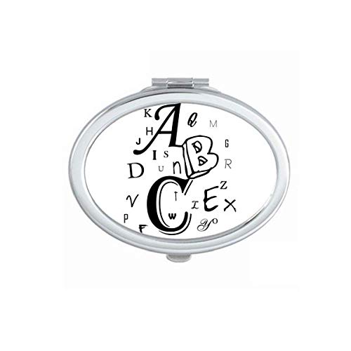 DIYthinker ABC Letters Art Deco Fashion Mirror - Portable Foldable Double-Sided Makeup Mirror with Stand, Perfect for Vanity, Travel & Gift Giving