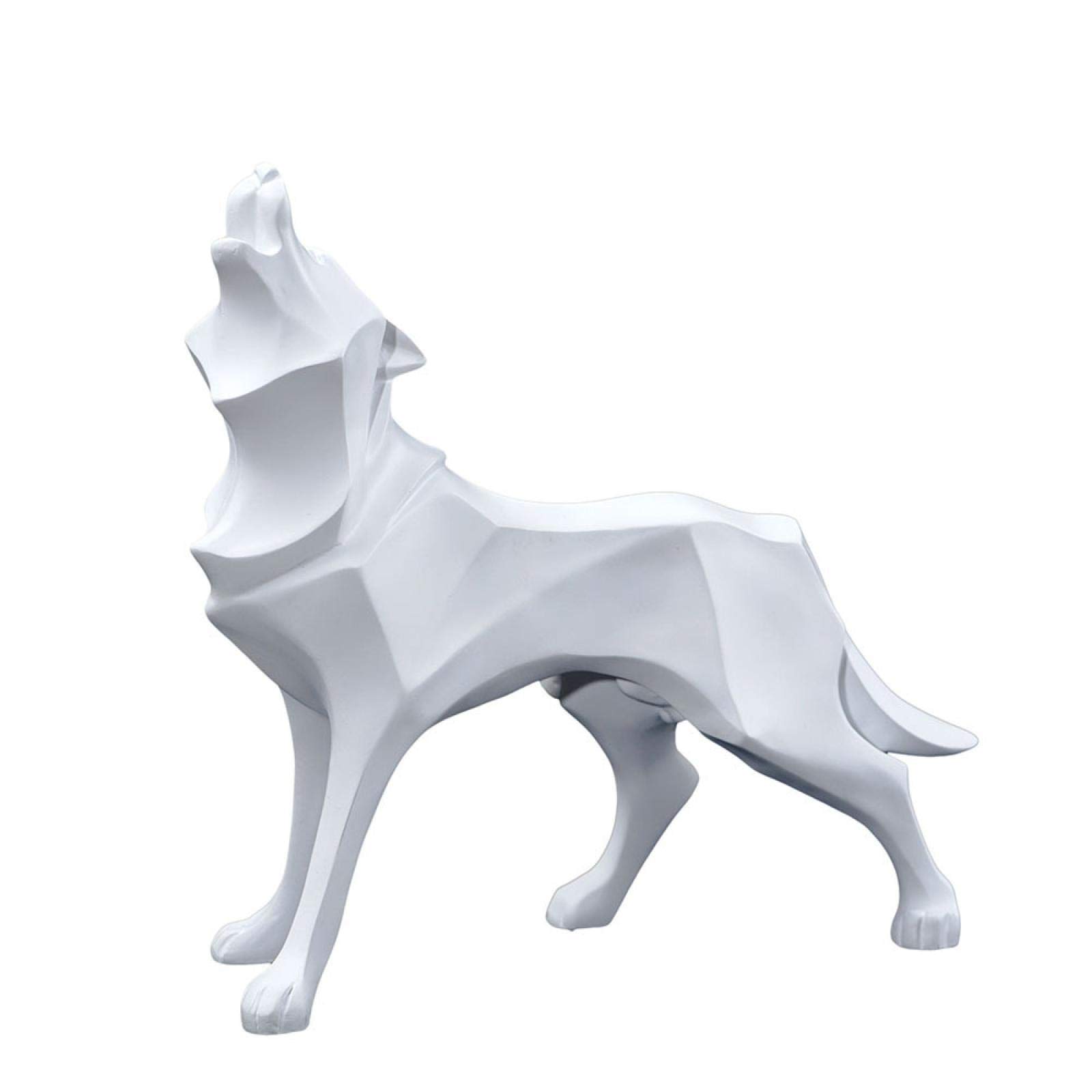Resin Wolf Statue - Abstract Animal Sculpture for Home & Office Decor