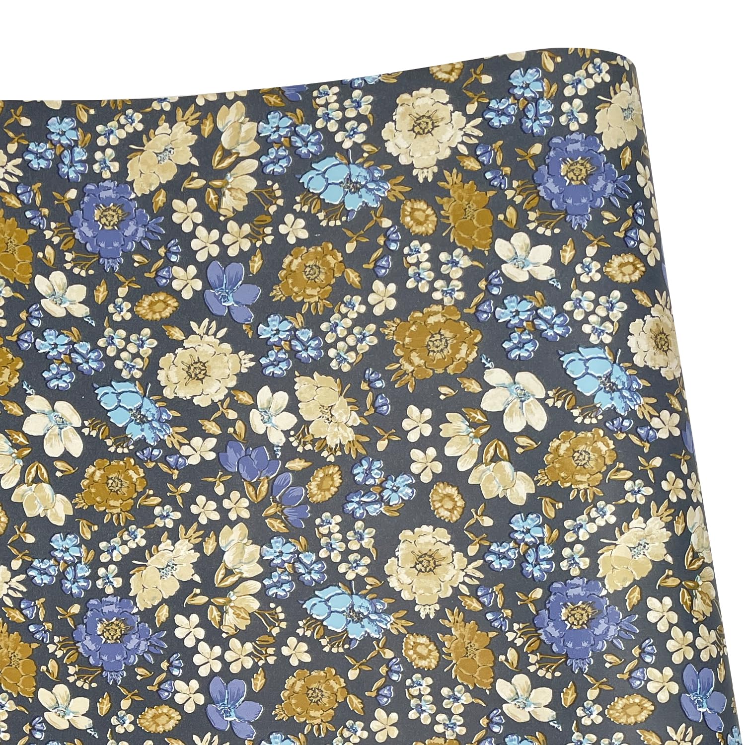 Yifely Self-Adhesive Shelf Liner - Removable Drawer Paper for Refurbishing Old Furniture, Makeup Dresser & Nightstands - Retro Floral Pattern (17.7