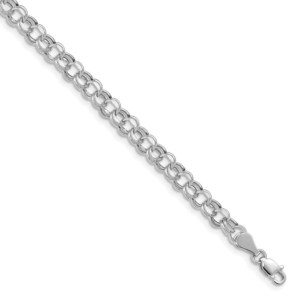 14K White Gold Diamond-Cut Chain Necklace & Bracelet Set - 7.25 Inch, 5mm Width - Perfect for Anniversary Gifts, Valentine's Day & Special Occasions