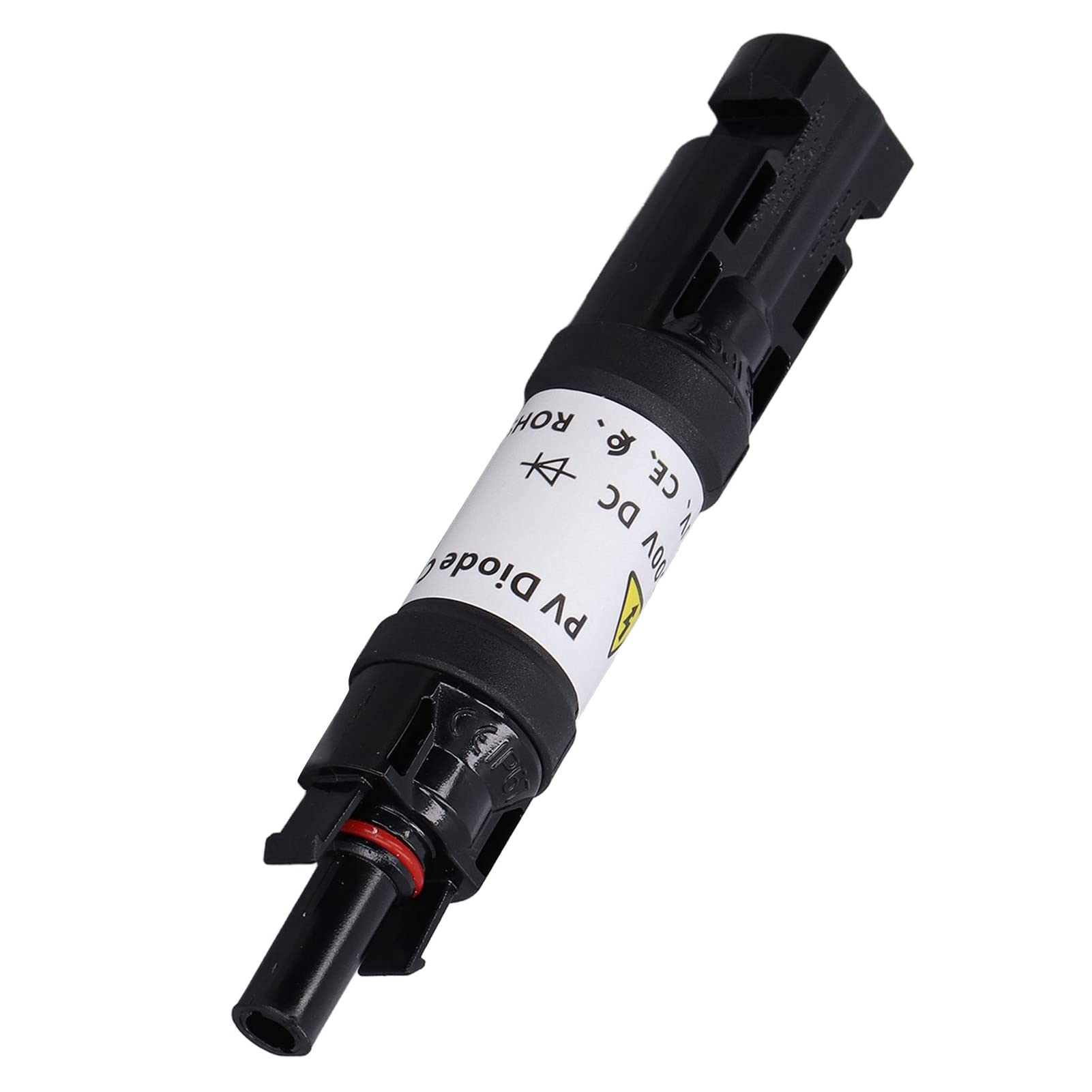 Solar PV Fuse Connector - IP67 Waterproof Male & Female Solar Panel Plug Connectors with Blocking Diode Holder - 1000V 15A (Black) - Perfect for Off-Grid Solar Systems, RV Solar Panels, and Home Solar Installations