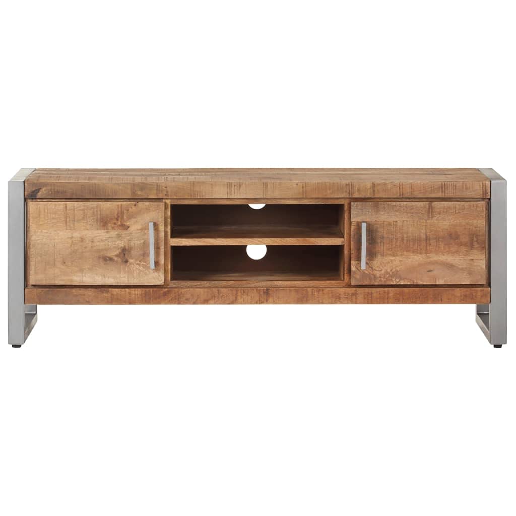 EBTOOLS 2-Door TV Stand with Storage - Rustic Wood TV Cabinet, Coffee Table for Living Room, Bedroom & Home Entertainment - Perfect for Organizing Media & Displaying Decor