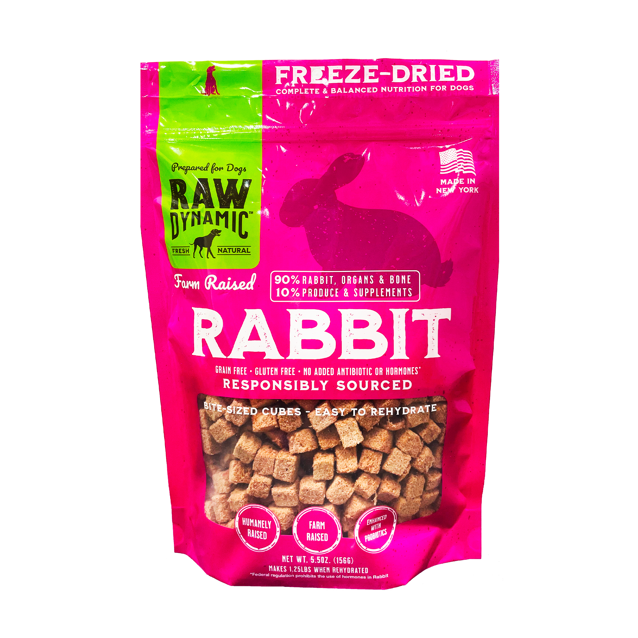 Premium Freeze-Dried Rabbit Dog Food - Grain-Free, High-Protein Raw Treats for Puppies & Adult Dogs - Perfect for Training, Snacking & Sensitive Stomachs
