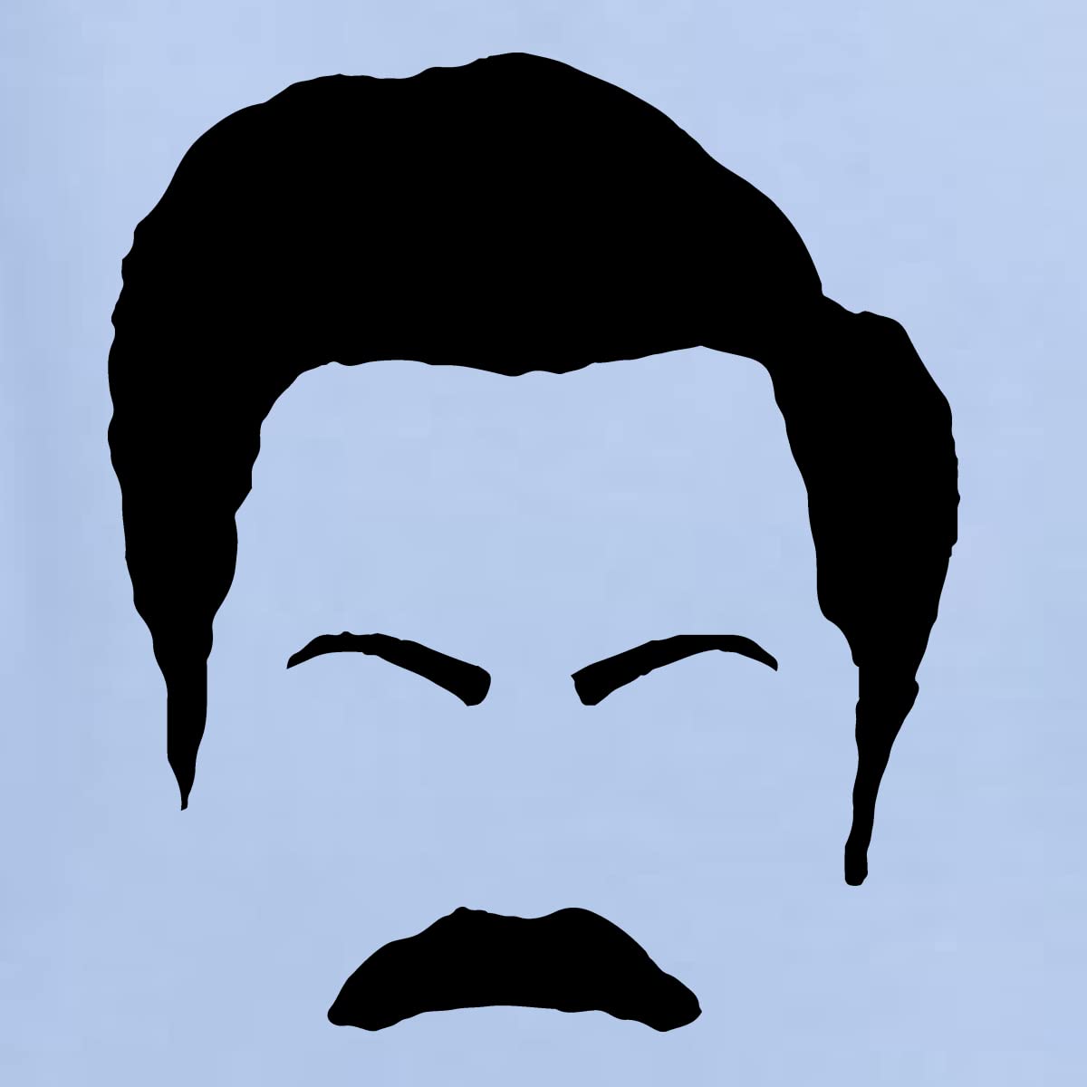 Ron Swanson Mustache Face Silhouette Graphic T-Shirt - Parks and Recreation Pop Culture Tee for Men - Perfect for TV Show Fans, Comedy Lovers & Casual Wear