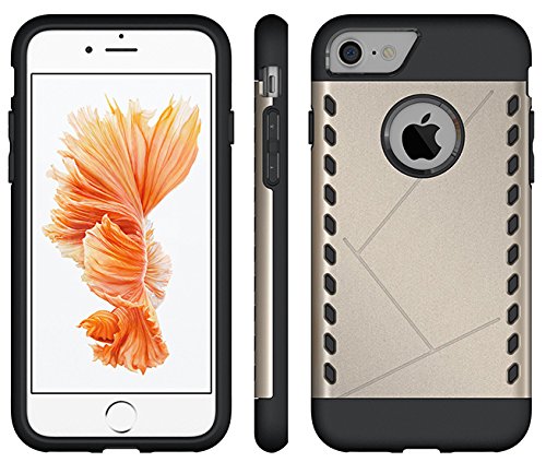 Shockproof Rugged iPhone 8 / iPhone 7 Case - Matte Gold Protective Cover | Slim Durable Anti-Scratch Phone Case for Outdoor, Work & Daily Use