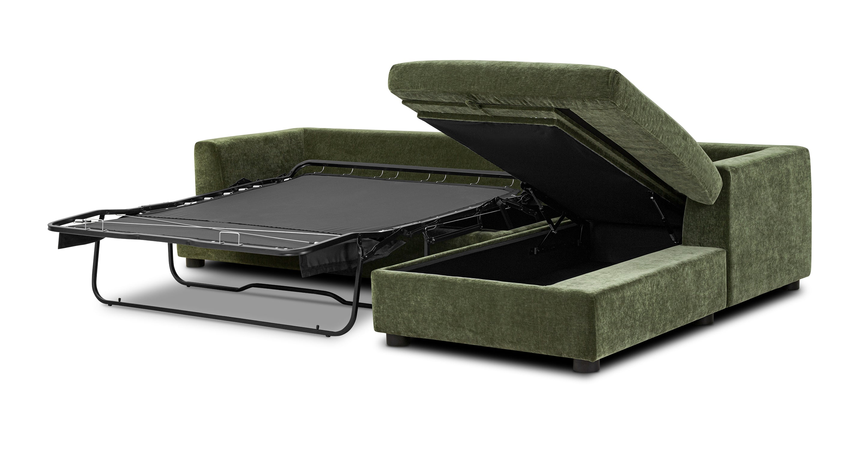 Milo Right Facing Sleeper Sectional Sofa with Chaise - Modern L-Shaped Couch for Small Spaces - Perfect for Living Room, Apartment, and Home Theater Comfort