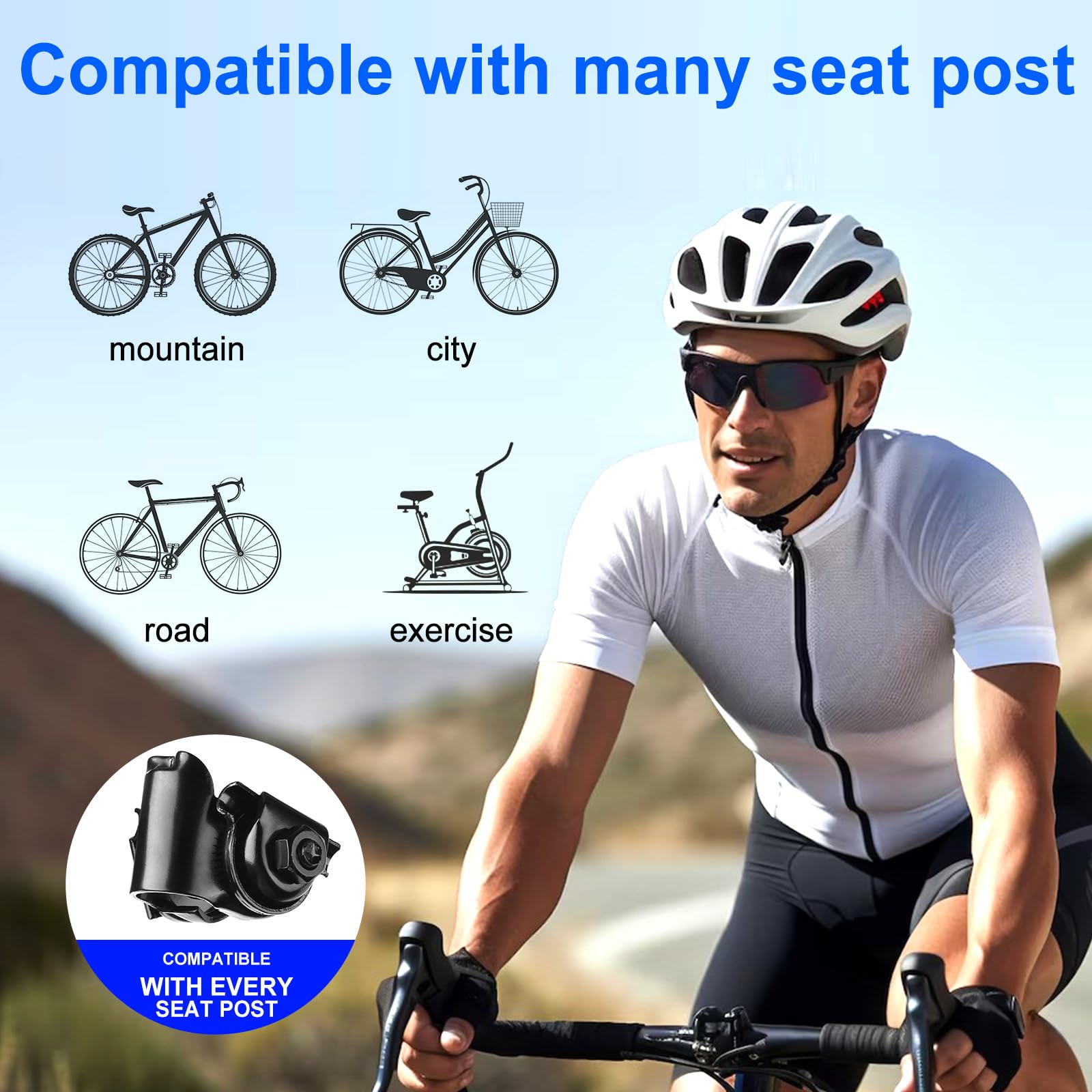 Premium Bike Seat Cushion - Extra Soft Comfortable Bicycle Seat Cover for Men & Women - Universal Fit for Road, Mountain, Cruiser & Exercise Bikes - Perfect for Long Rides, Commuting & Indoor Cycling Workouts