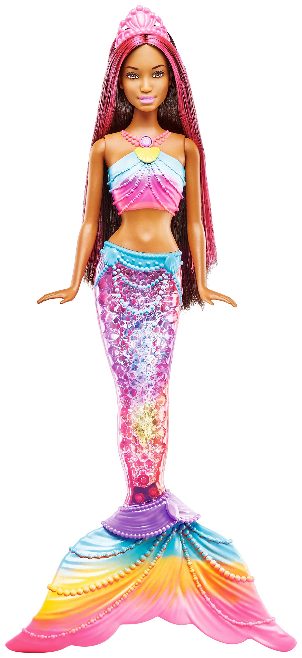 Barbie Rainbow Lights Mermaid Doll - Glow in The Dark Collectible Toy for Kids | Perfect for Birthday Gifts, Pool Parties & Underwater Playtime