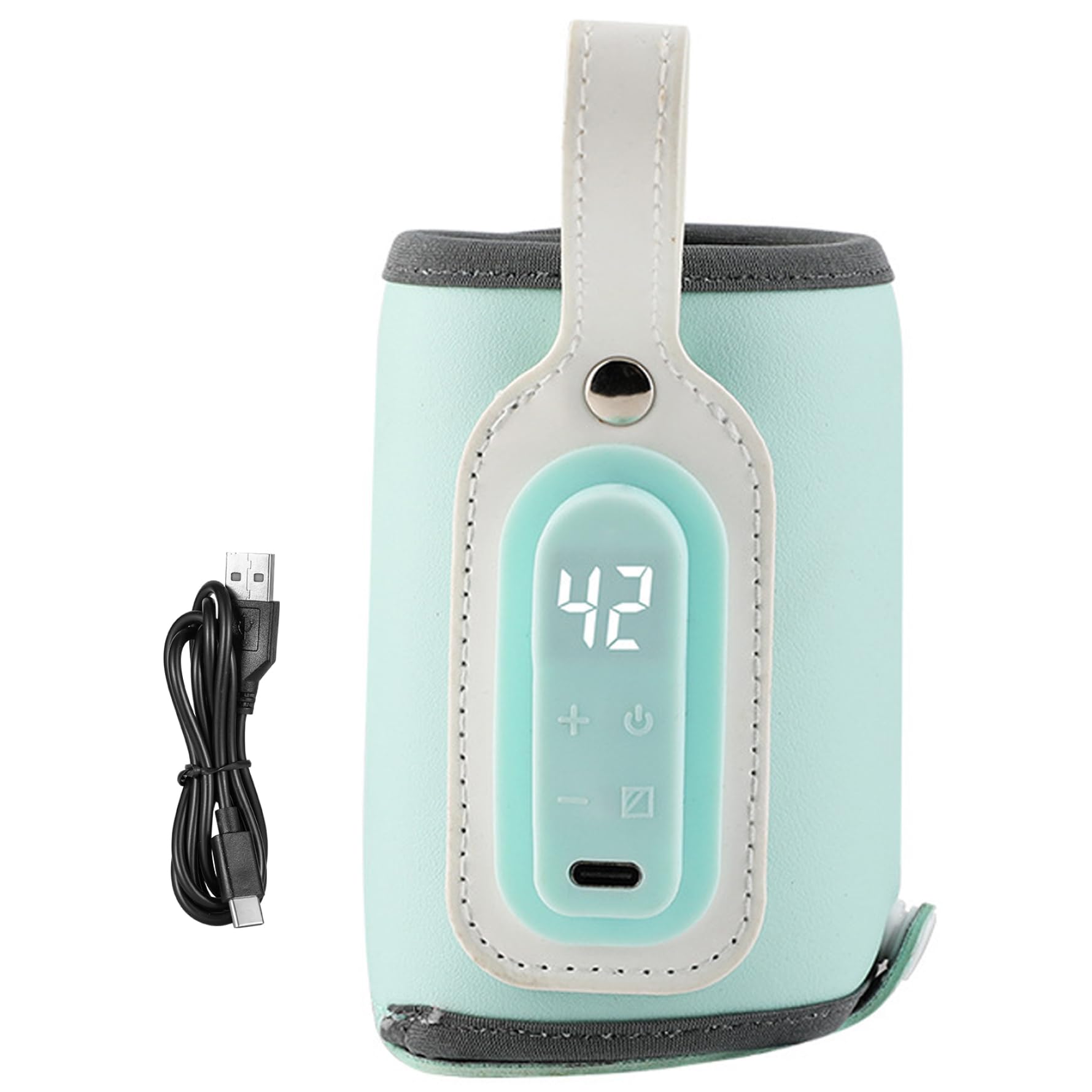 USB Baby Bottle Warmer - 21W Fast Heating Portable Bottle Insulation Cover for Breastmilk & Formula - Perfect for Travel, On-the-Go & Home Use