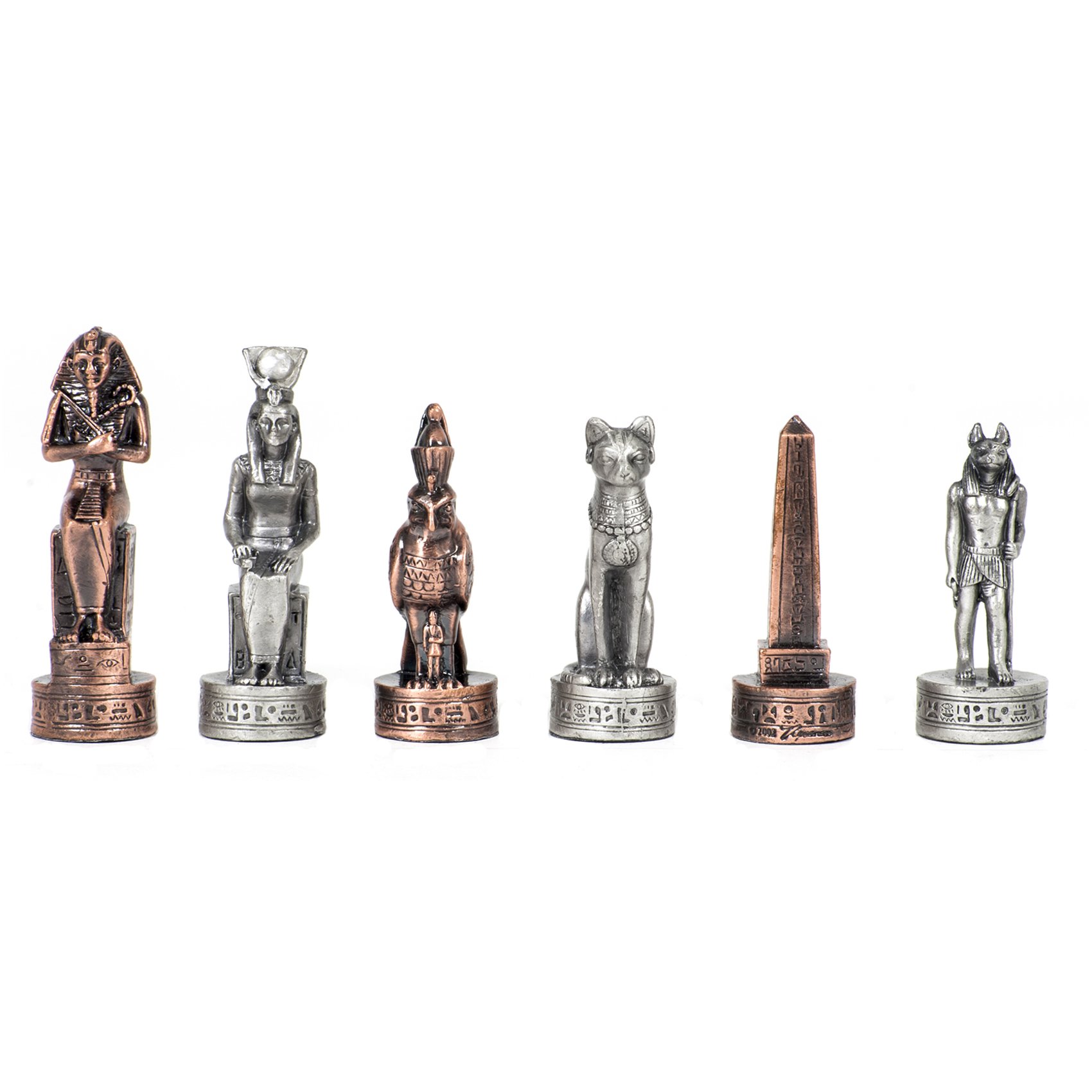 WE Games Pewter Egyptian Themed Chess Set - Premium Metal Chess Board Game for Adults with Sculpted Pieces | Unique Historical Collector's Chess Set | Perfect for Home Decor, Game Nights & Gift Giving