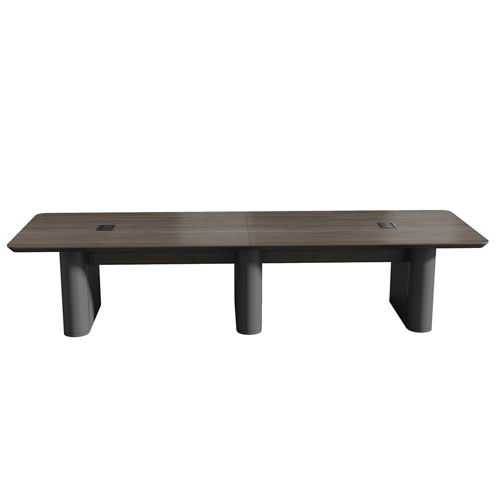 Premium LUCA Boardroom Conference Table 3.6m x 1.2m (11.8ft x 3.9ft) - Modern Hazelnut & Grey Finish for Office Meetings & Corporate Events
