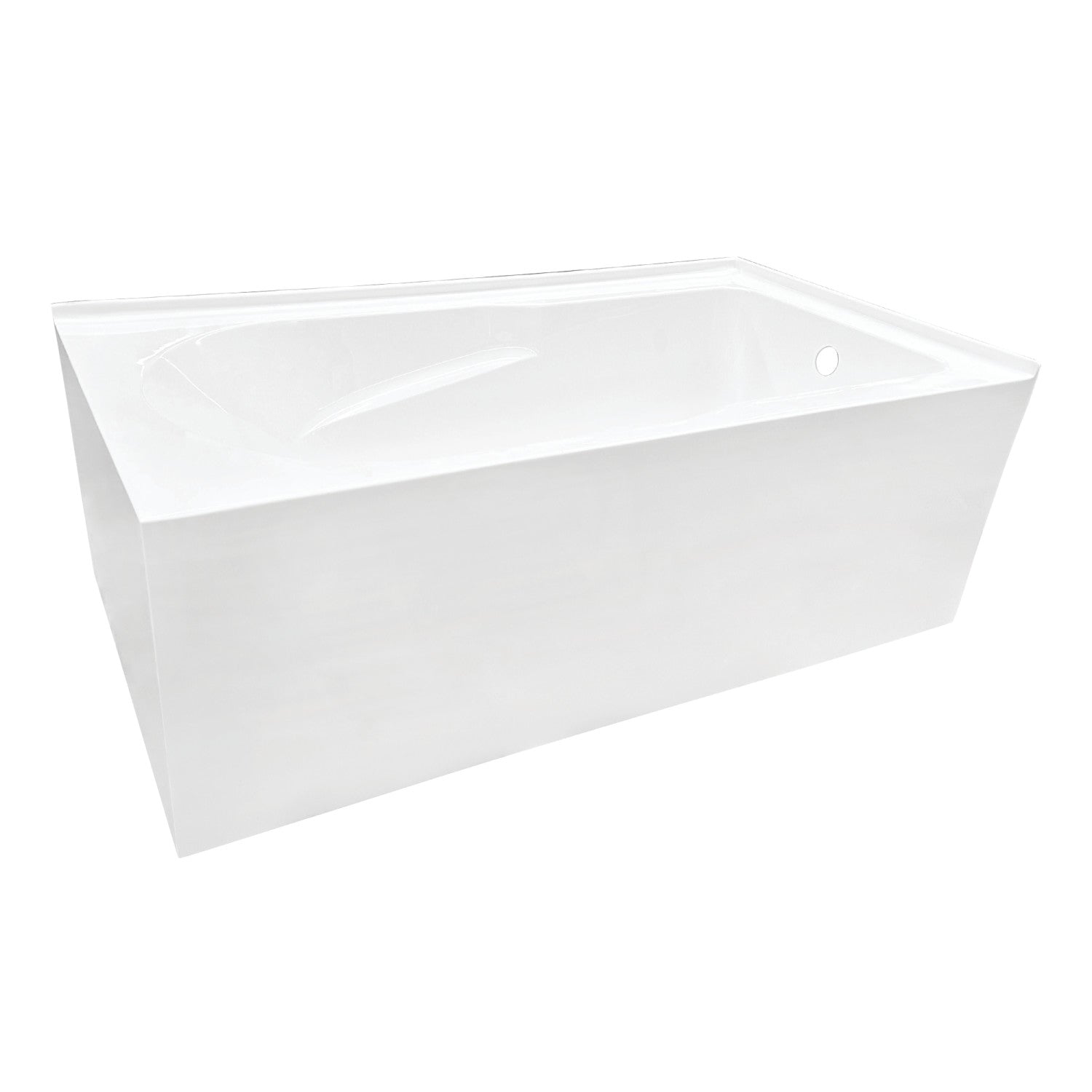 Aqua Eden VTAM6032R21TS 60-Inch Acrylic Rectangular 2-Wall Corner Alcove Bathtub - Right Hand Drain, Glossy White - Perfect for Small Bathrooms & Modern Home Spa Experience
