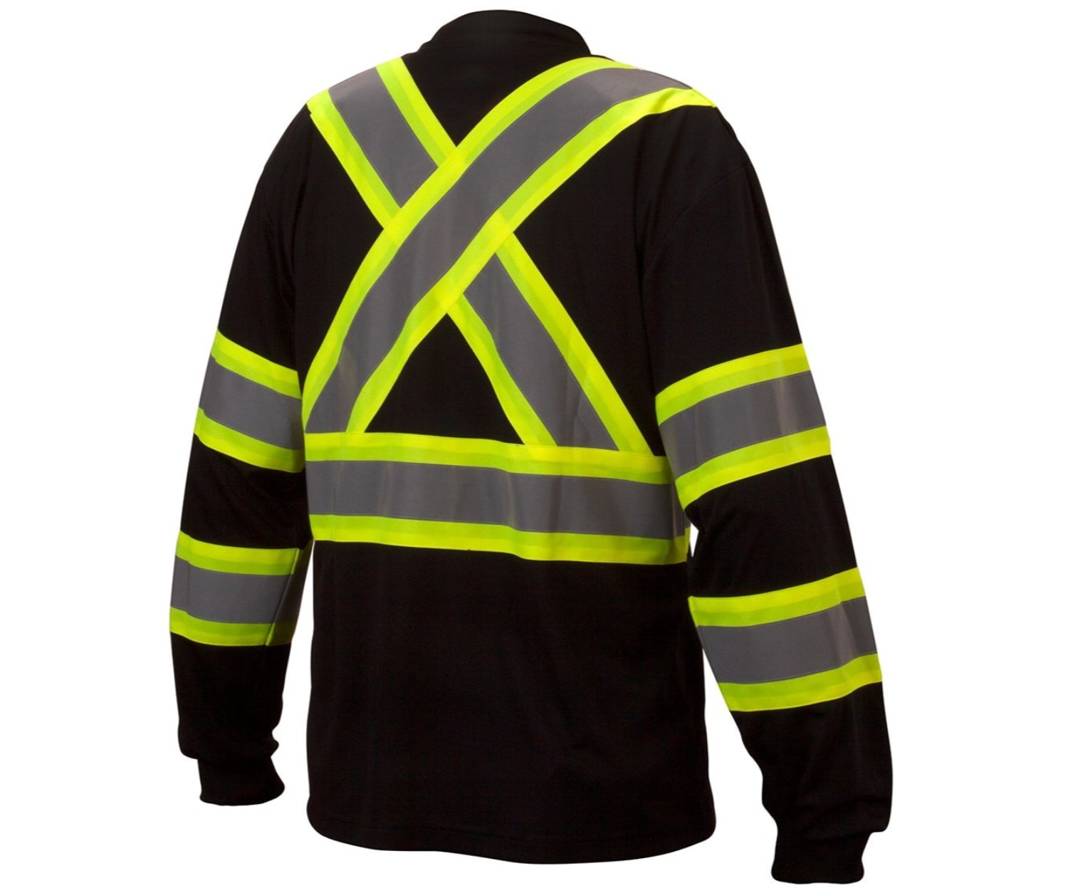 Pyramex Men's High Visibility Long Sleeve Safety Shirt - ANSI Certified Reflective Workwear for Construction, Road Workers & Nighttime Outdoor Activities