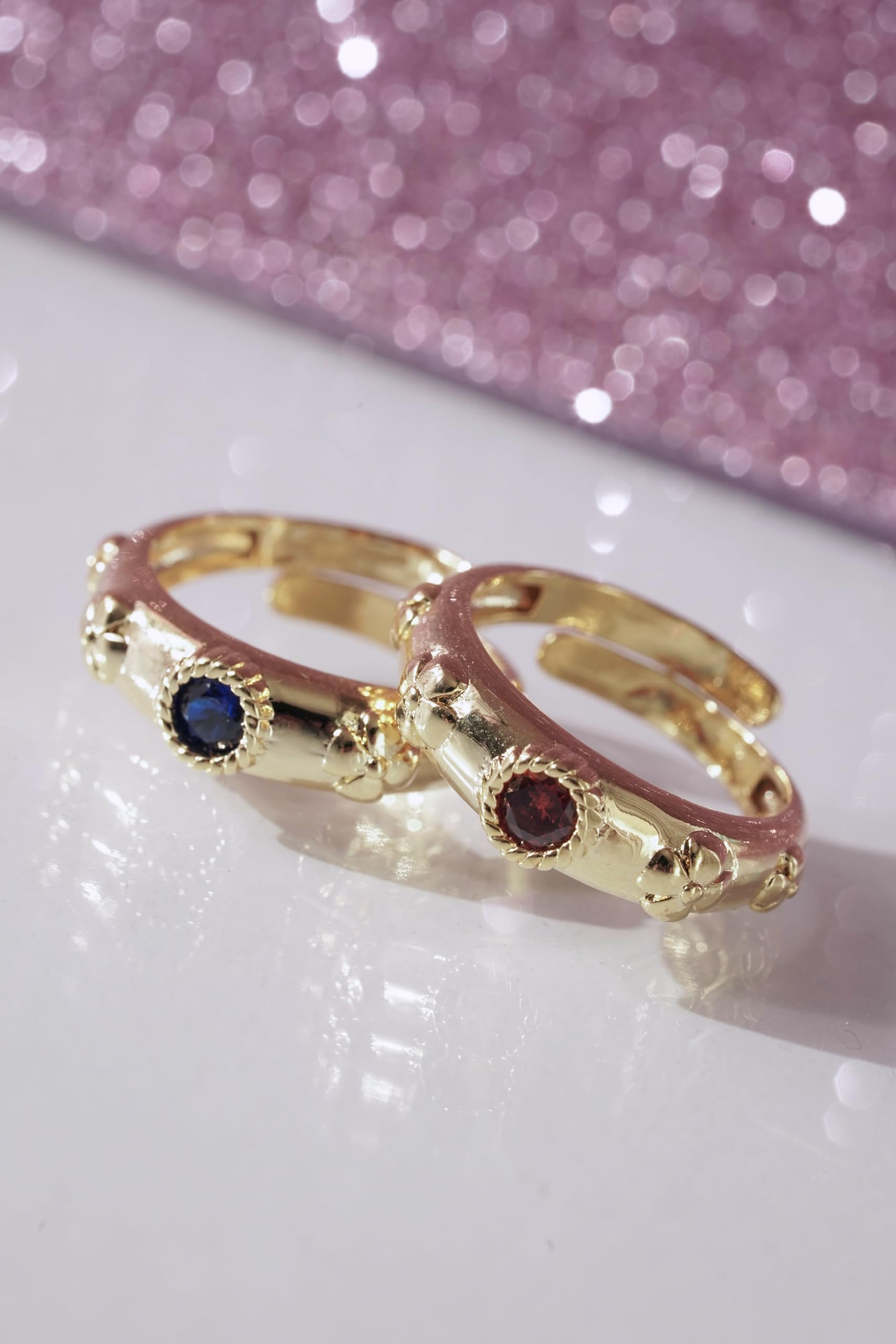 Howl's Moving Castle Ring Set - Calsifer & Sophie Couple Rings, Brass Cosplay Accessories, Anime Jewelry for Gifts, Anniversaries, Valentine's Day & Movie-Themed Events (1 Gold Red Ring)