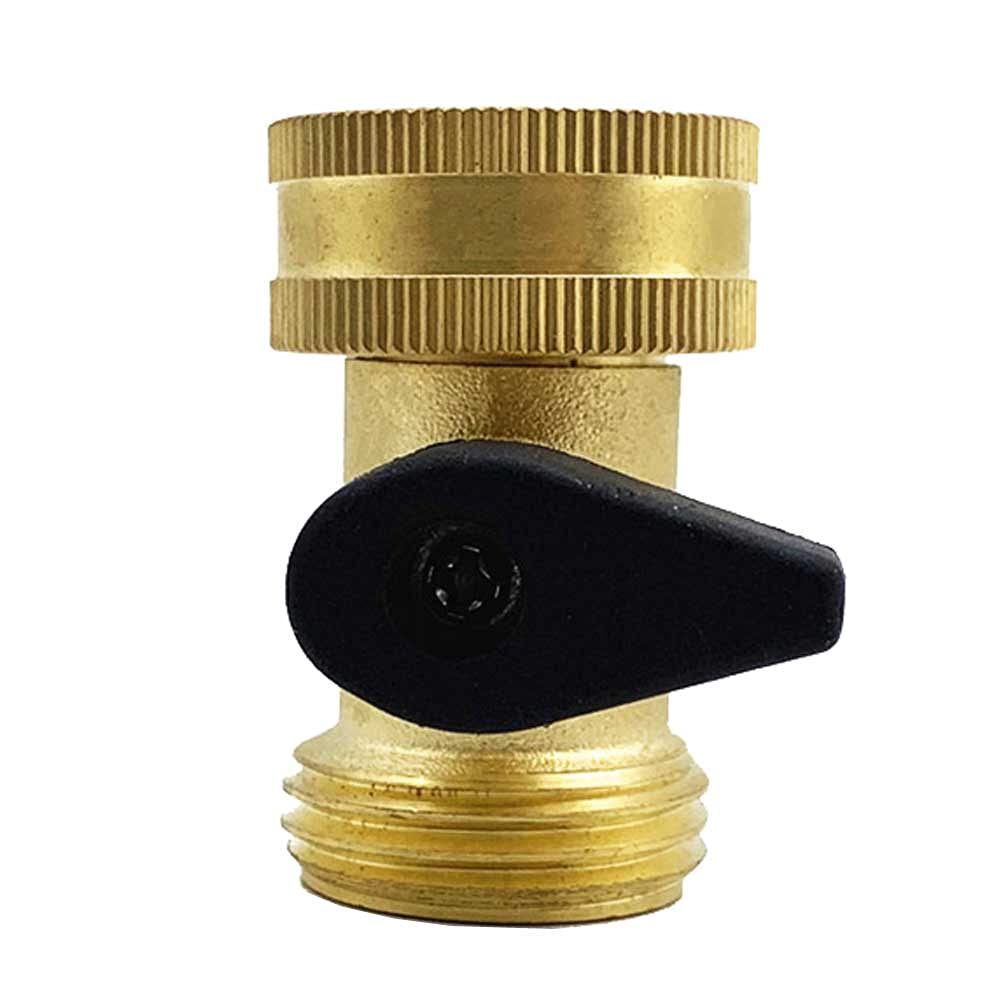 3/4 Inch Brass Garden Hose Shut Off Valve - Heavy Duty Water Hose Connector with On/Off Control - Perfect for Outdoor Faucets, Sprinkler Systems & Drip Irrigation (1-Pack)