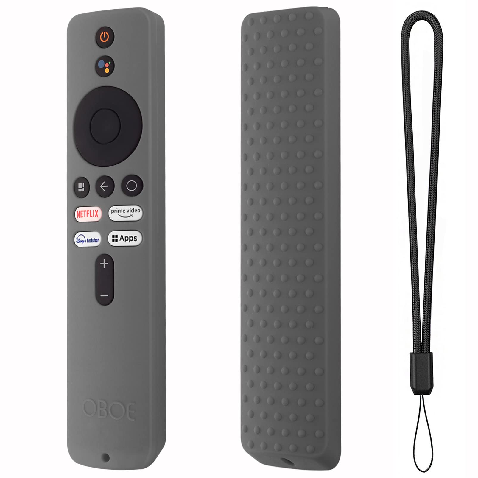 Silicone TV Remote Cover for Redmi TV 4K Ultra 43 inch, Xiaomi Mi OLED 55 inch & 5A Series 32/40/43 inch - Protective Case with Lanyard (Dark Grey) - Perfect for Home Entertainment & Daily Use [Remote NOT Included]
