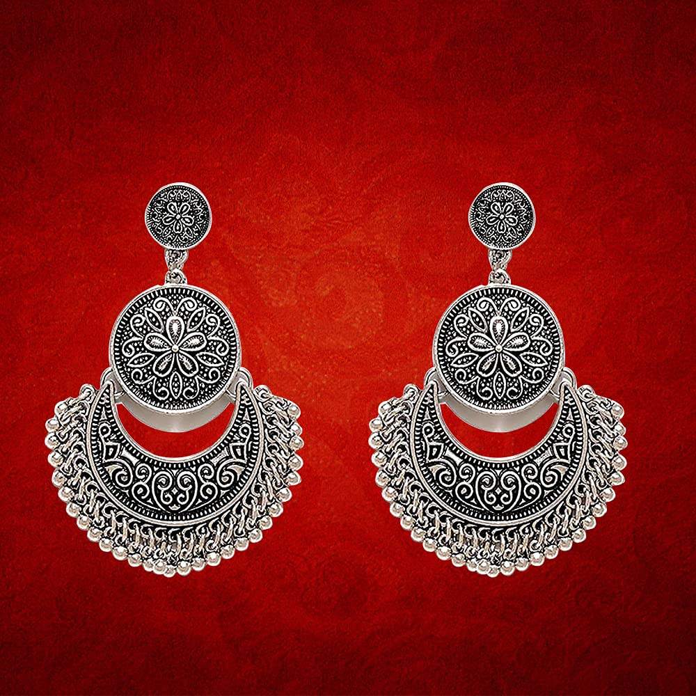 YouBella Fashion Jewelry for Women - Afghani Tribal Oxidized Dangler Earrings for Girls & Ladies | Boho Chic Accessories for Parties, Weddings & Everyday Wear