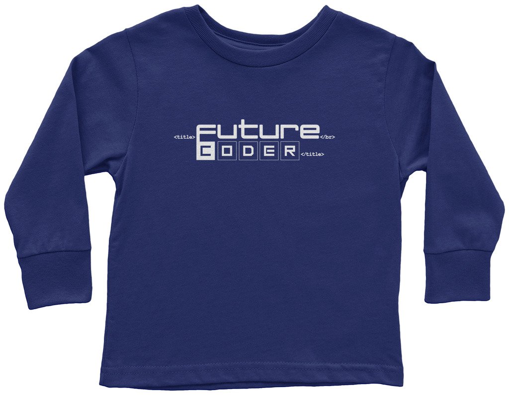 Threadrock Little Boys' Future Coder Long Sleeve T-Shirt - Comfortable Coding-Themed Shirt for Toddlers - Perfect for Preschool, Playdates & STEM Activities