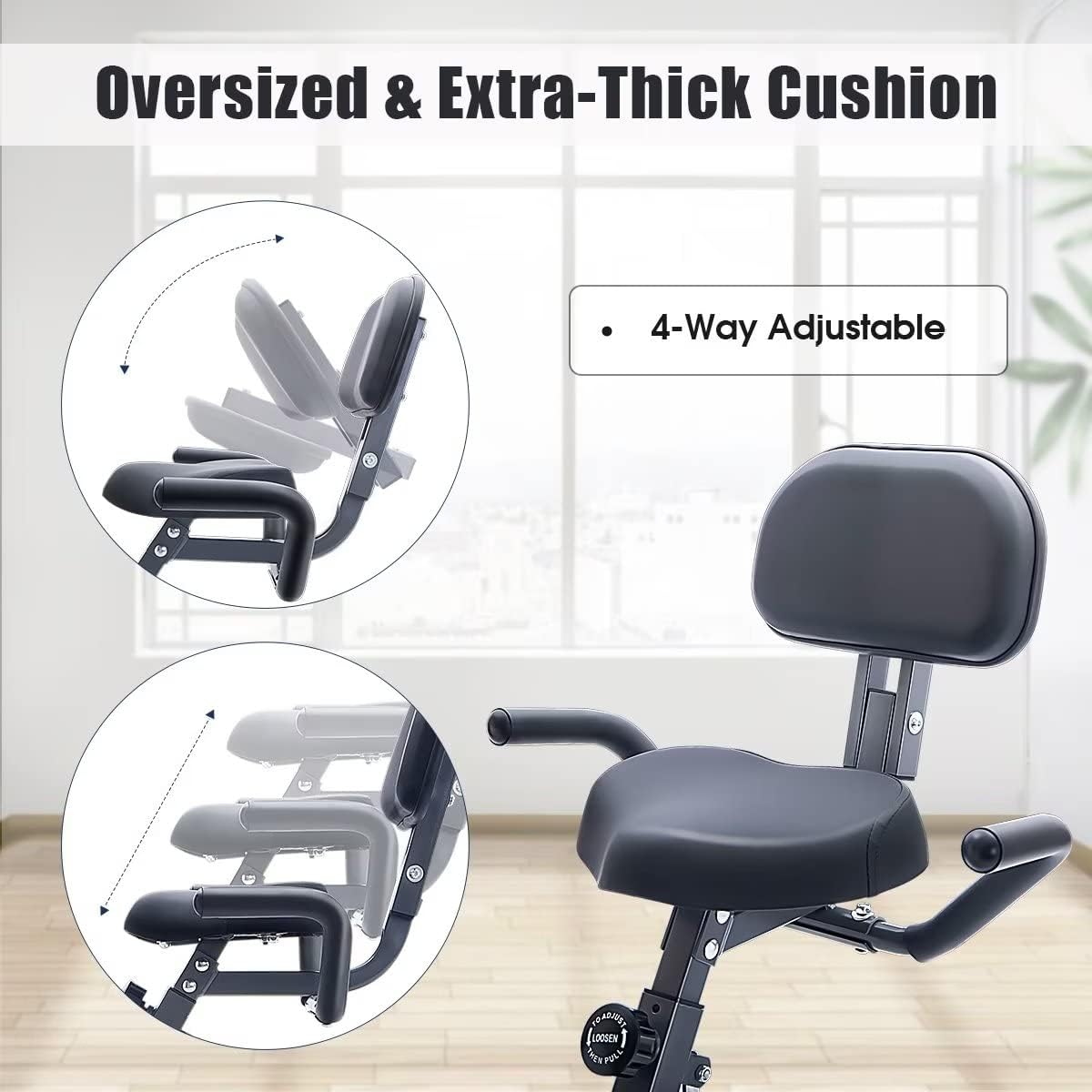 Merax 2-in-1 Foldable Exercise Bike - 16-Level Magnetic Resistance Recumbent & Upright Indoor Cycling Bike for Home Workouts | Perfect for Cardio Training, Weight Loss & Small Space Fitness