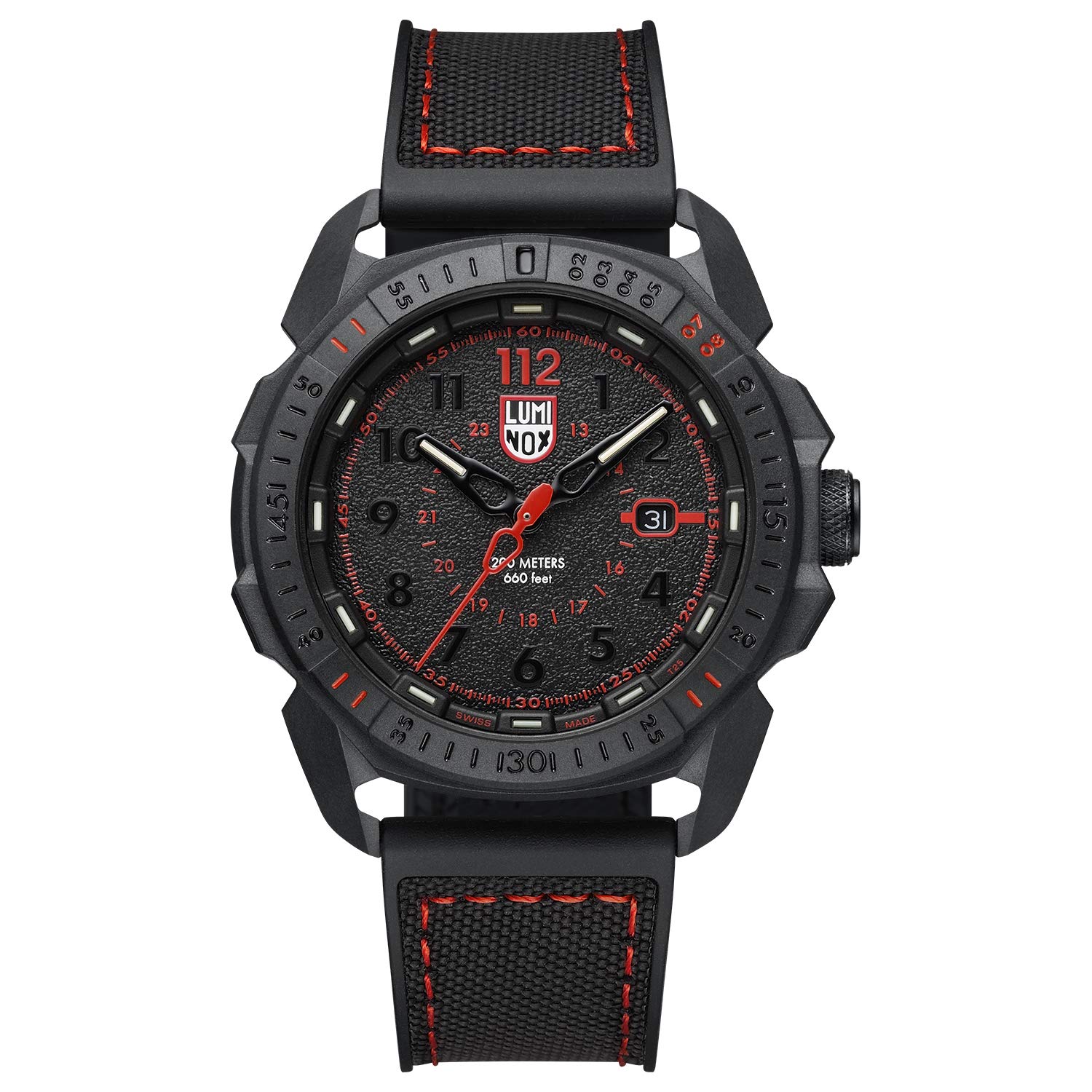 Luminox ICE-SAR Arctic XL.1002 Men's Military Watch - 46mm Black Date Function - 200m Water Resistant - Sapphire Crystal - Swiss Made - Perfect for Outdoor Adventures, Diving & Tactical Operations