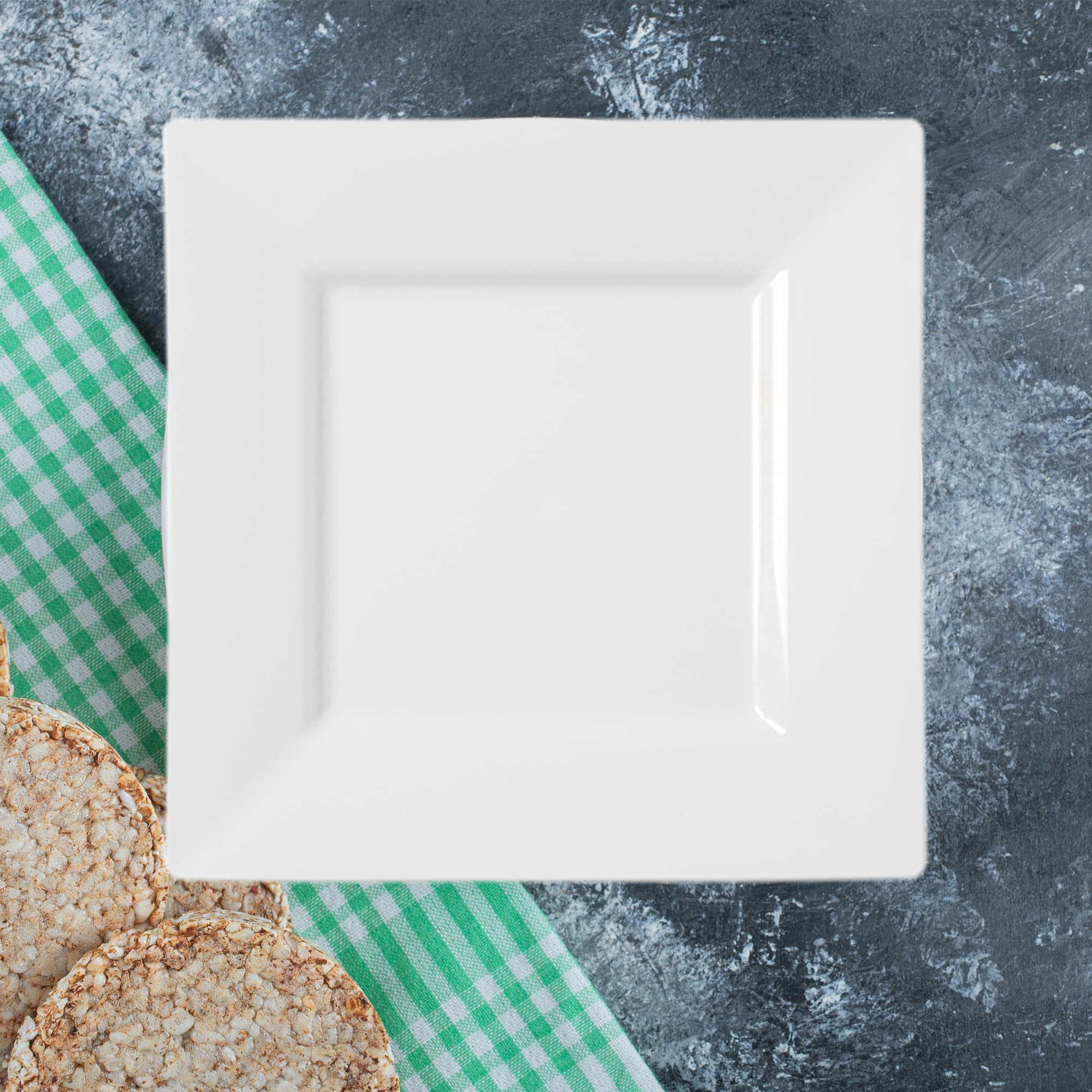 Smarty Had A Party 120-Pack Elegant Disposable Plastic Dinnerware Set - 10.25 Inch Heavy Duty White Square Plates for Weddings, Birthdays & Special Events - Durable Party Supplies for Catering, Picnics & Holiday Gatherings