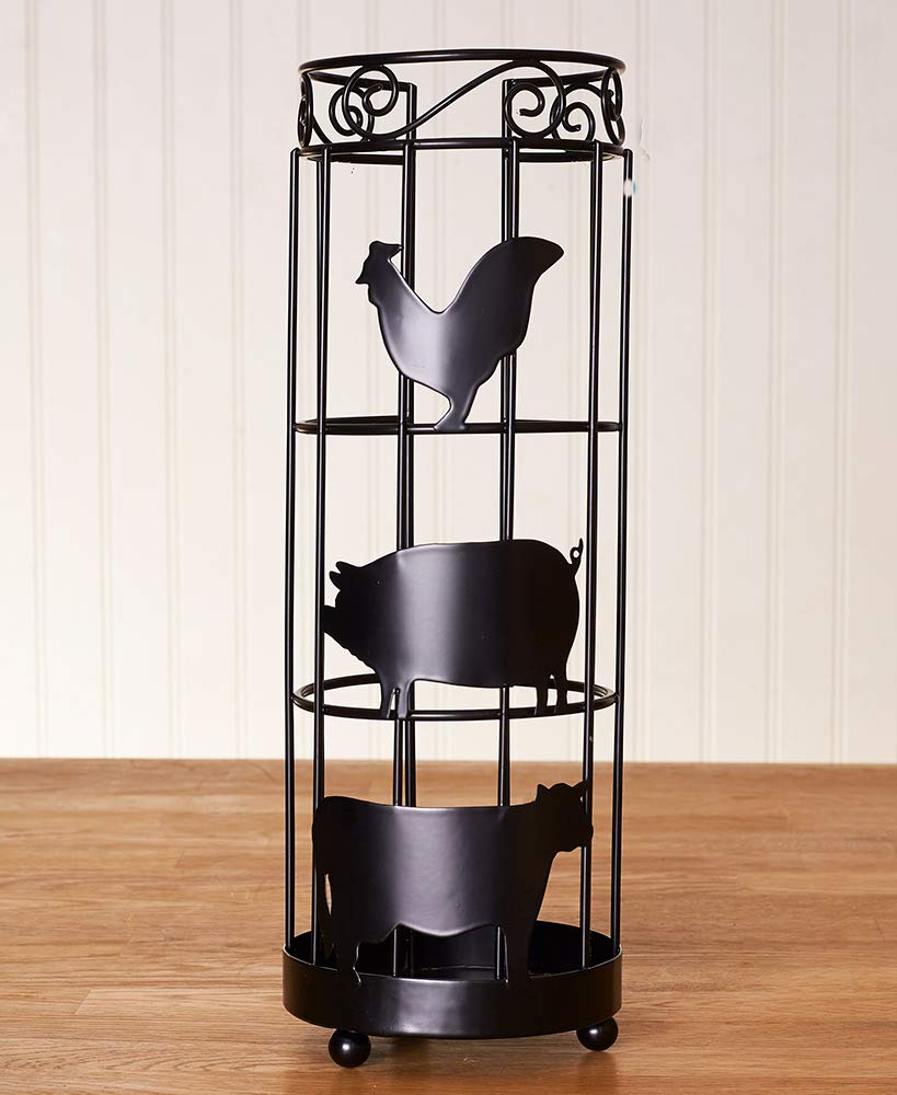 Farmhouse Style Decorative Plastic Cup Holder - Rustic Kitchen & Dining Table Organizer for Coffee Mugs, Tea Cups, and Utensils | Perfect for Country Home Decor, Party Serving, and Office Desk Organization
