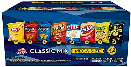 Frito-Lay Classic Mix Snacks Variety Pack - 42 Count Mega Size | Assorted Chips for Parties, Office Snacks & Family Gatherings | CR-CHIPS Brand