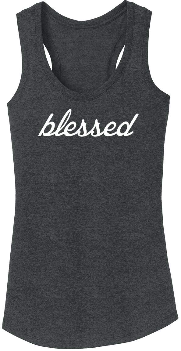 Blessed & Grateful Religious Graphic Tee for Women - Soft Tri-Blend Tank Top - Church Outfit, Bible Study & Casual Wear