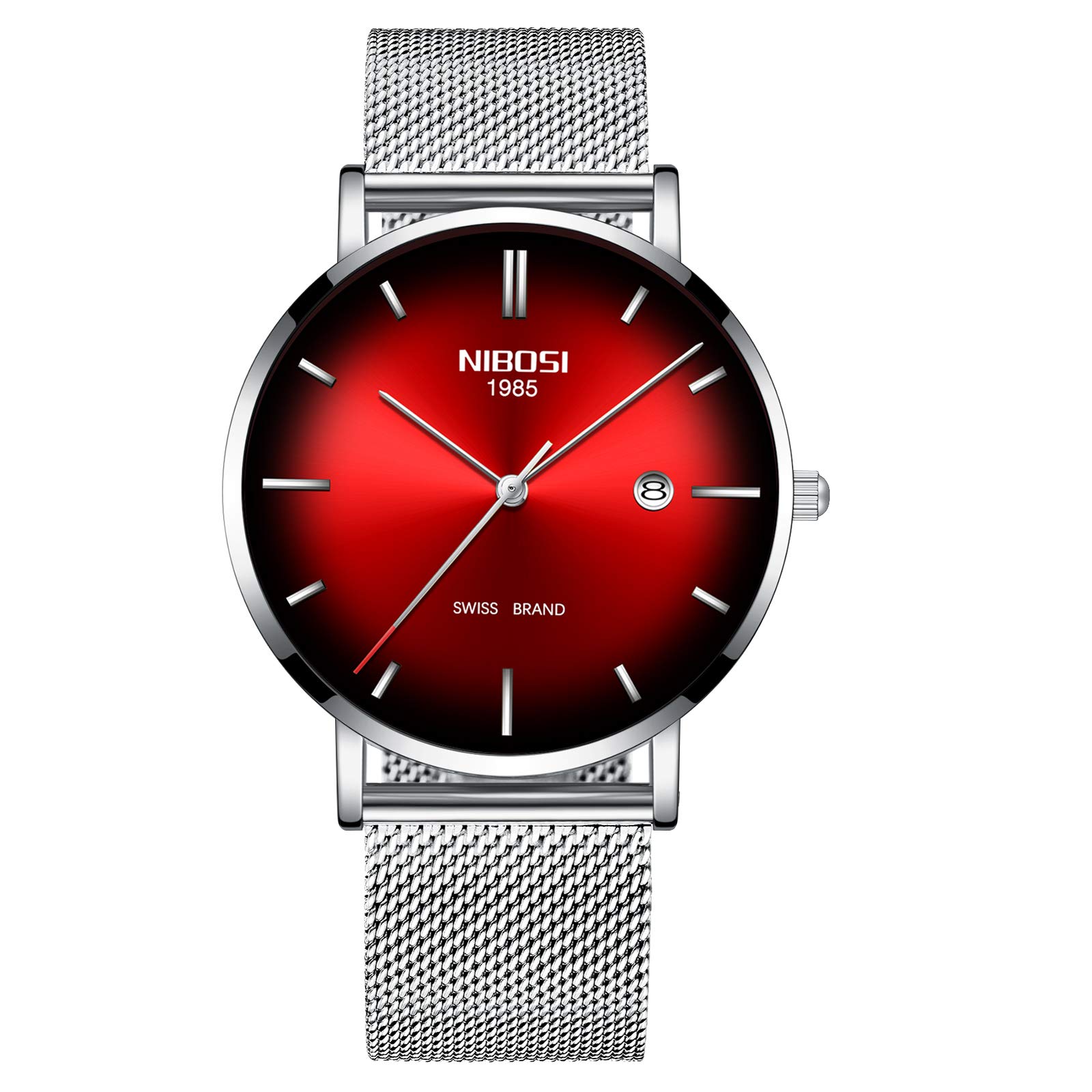 NIBOSI Luxury Men's Sports Watch - Waterproof Quartz Watch with Stainless Steel Mesh Band for Men | Perfect for Running, Gym & Outdoor Activities