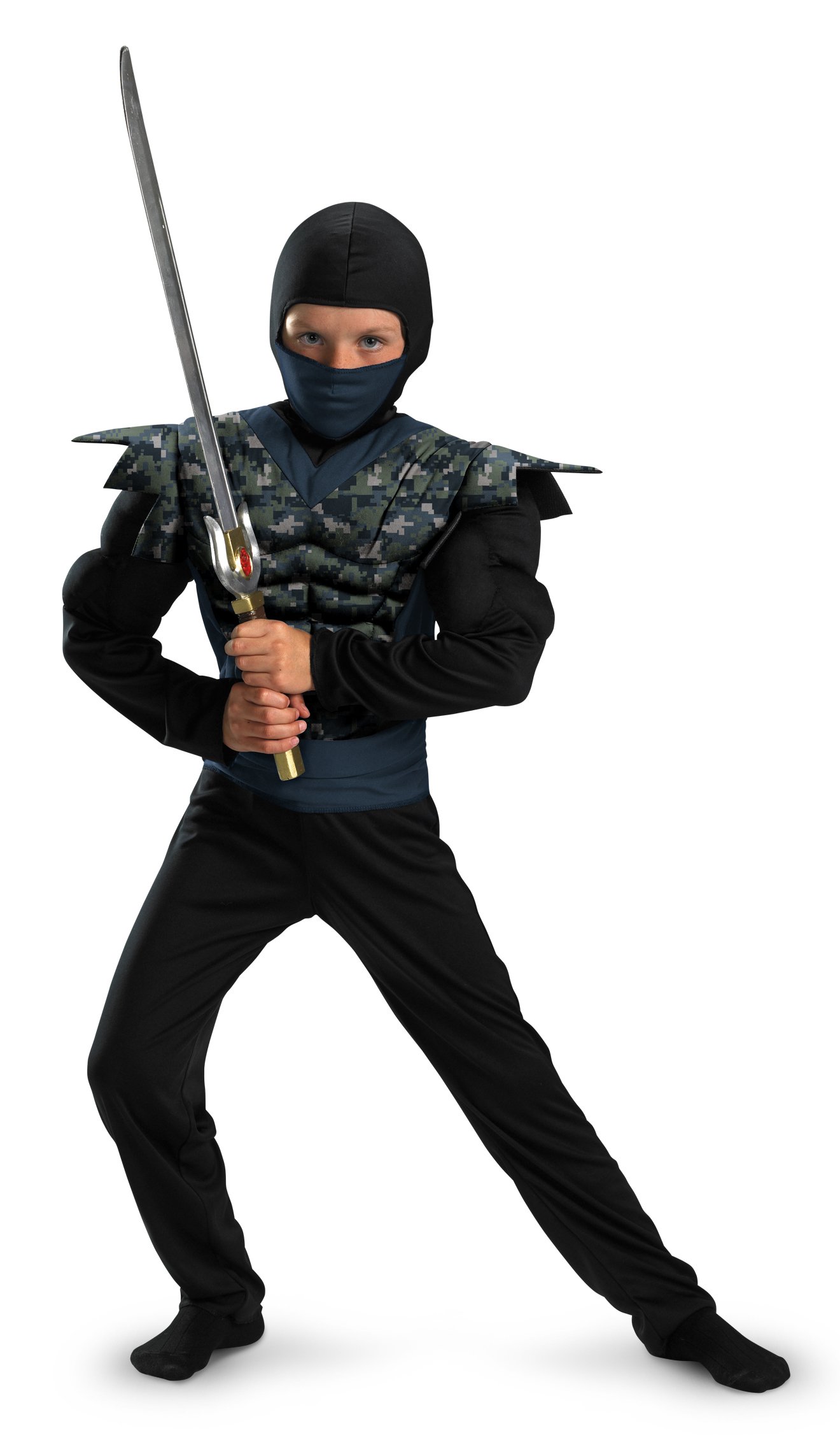 Shadow Ninjas Night Fury Camo Ninja Costume for Boys 4-6 Years - Stealthy Halloween & Cosplay Outfit for Action-Packed Adventures