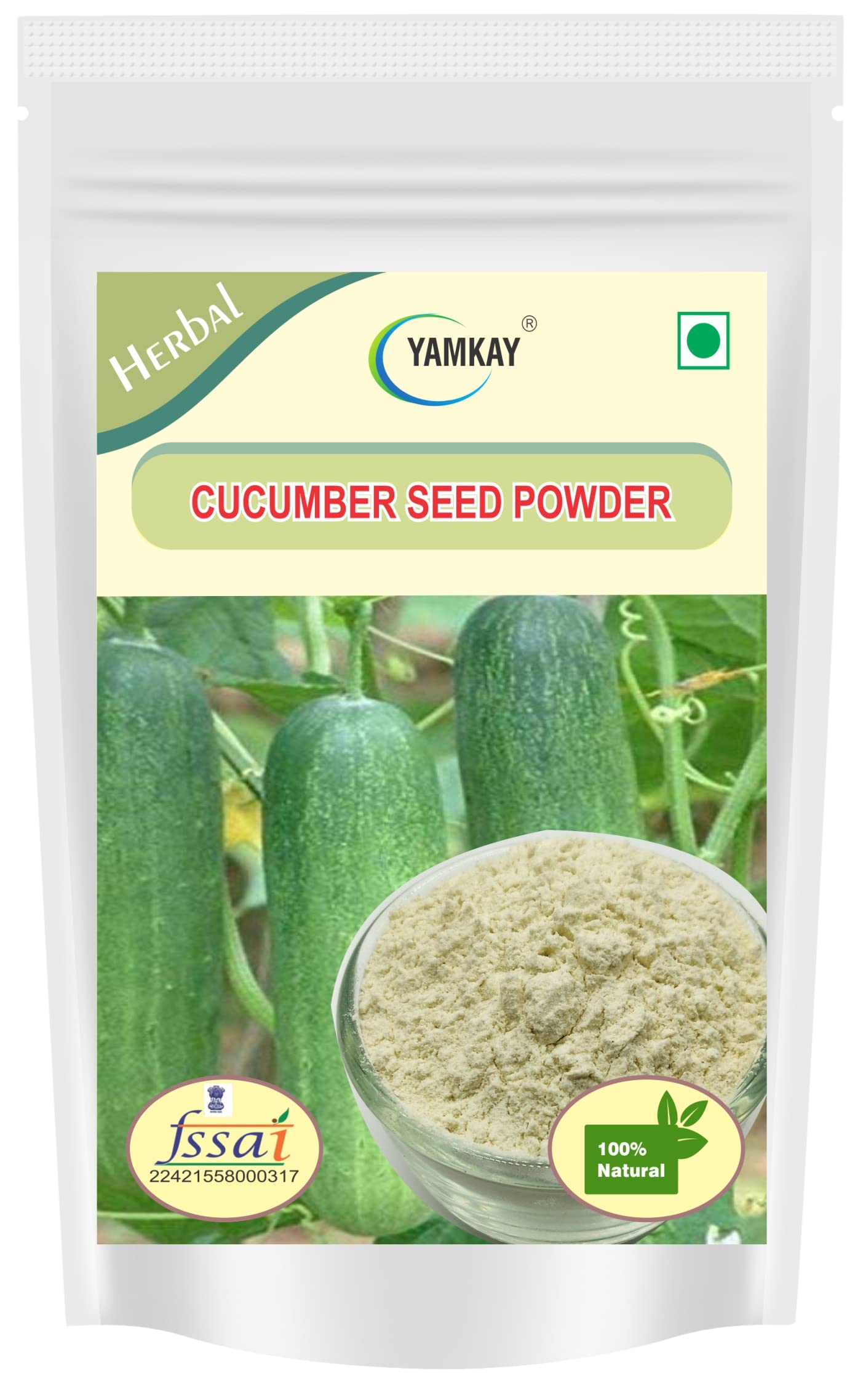 Yamkay Cucumber Seed Powder - 100g | Great Flavor for Drinks & Smoothies | Natural Vellari Vithai Powder for Detox & Skin Care | Perfect for Summer Beverages & Ayurvedic Recipes