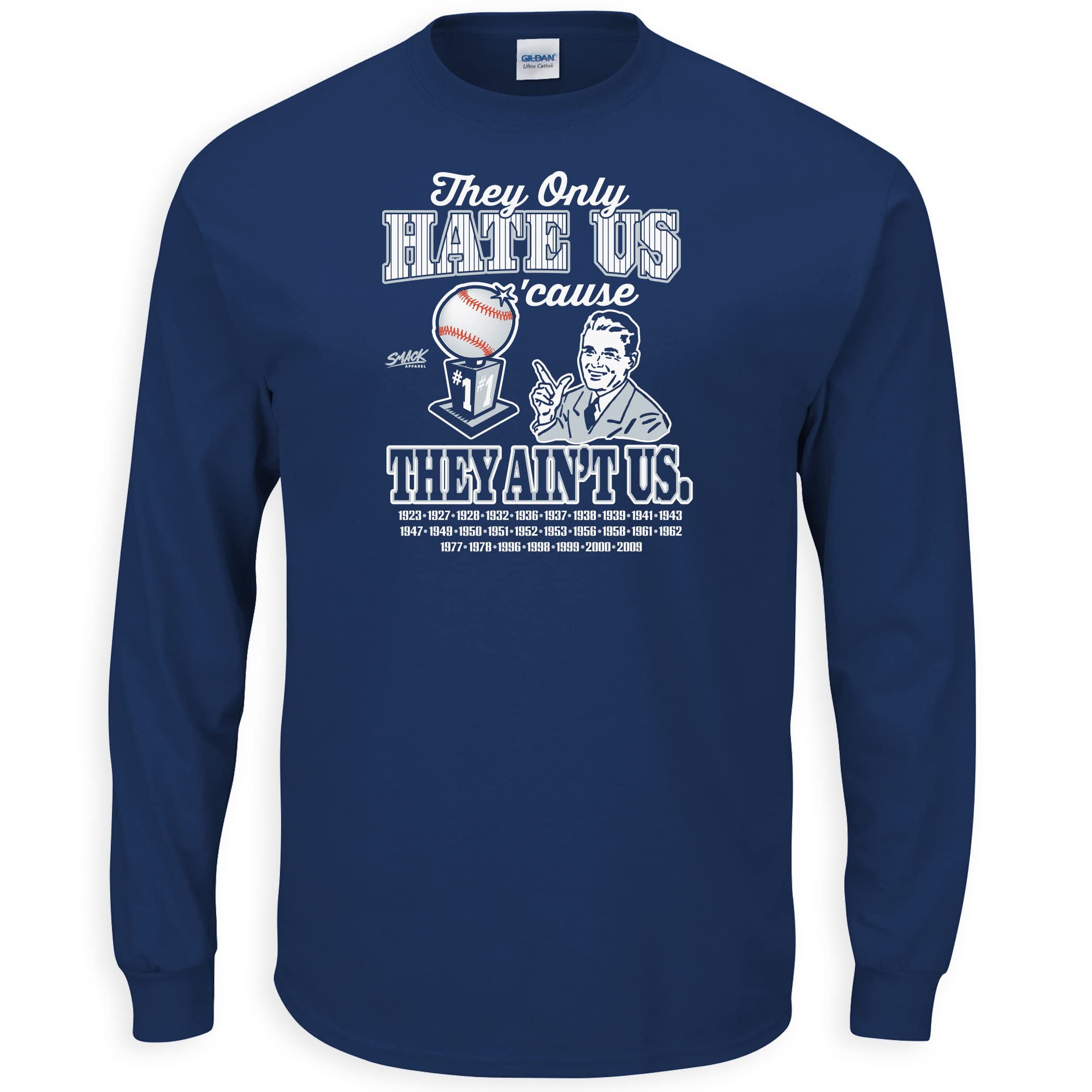 New York Baseball Fans T-Shirt - 'They Only Hate Us 'Cause They Ain't Us' Slogan Tee (Sizes SM-5XL) | Perfect for Game Day, Tailgating & Showing Team Pride