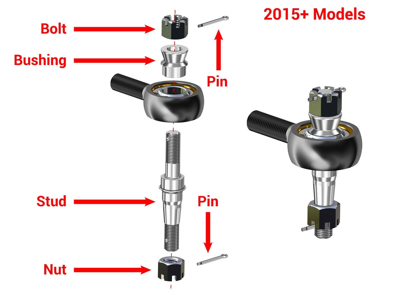 SuperATV Heavy Duty Tie Rod Kit for Polaris RZR XP 1000/4 1000 (2014-2018) | Stock Length Replacement 14-1/16