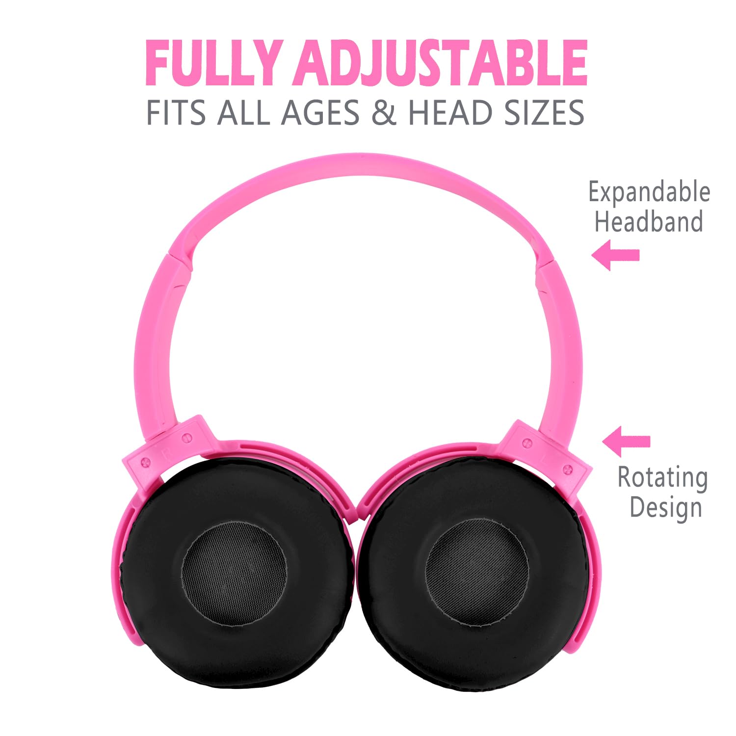 2 Pack Kids Headphones for School & Online Learning - Durable Wired Headset for Classroom K-12, Laptop, Computer, Library, Airplane Travel (Pink & Orange) - Perfect for Remote Learning & Travel Accessories