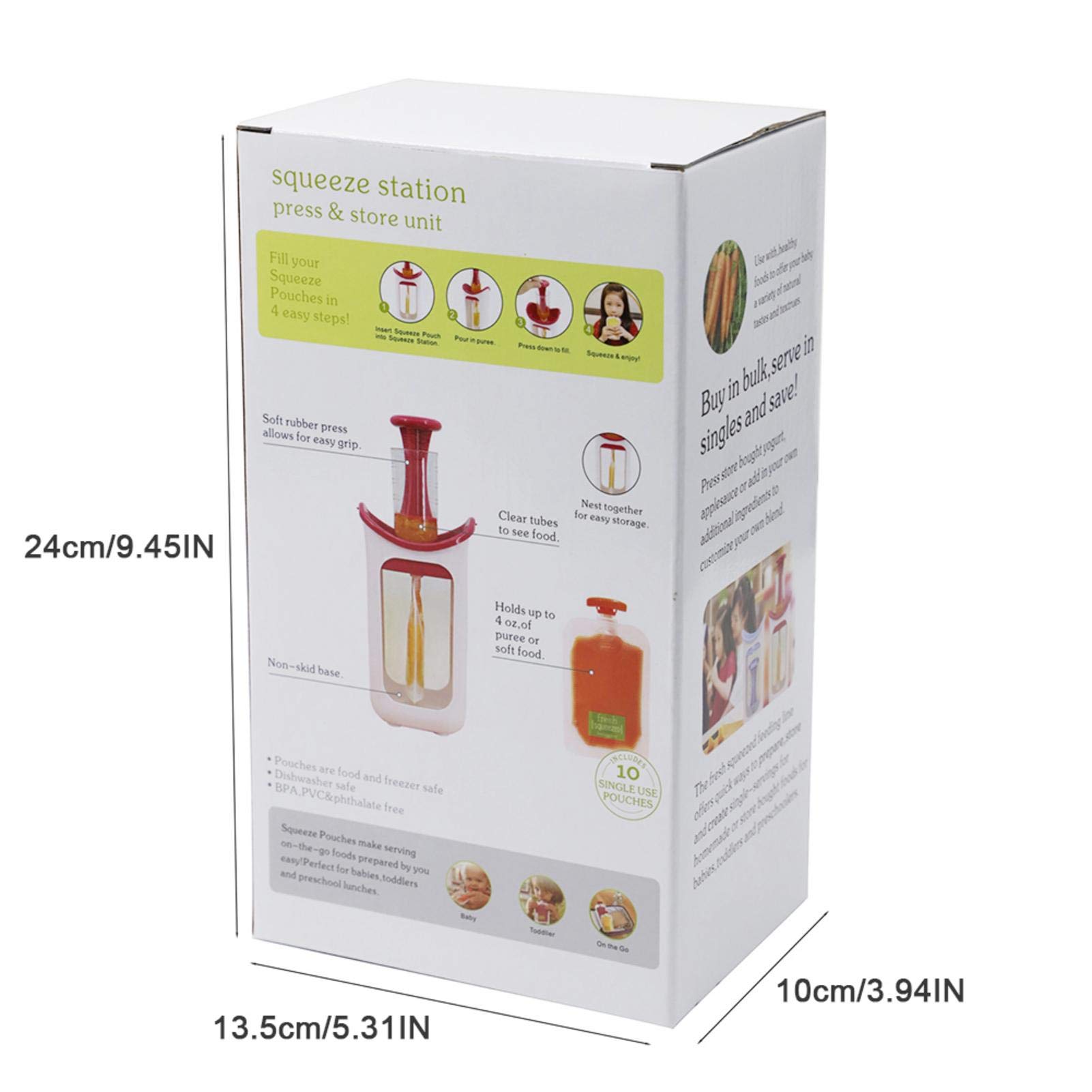 **Reusable Baby Food Pouch - Squeeze Station for Fresh Fruit Puree & Juice | BPA-Free Infant Food Storage Bags | Perfect for On-the-Go Feeding & Snacking**
