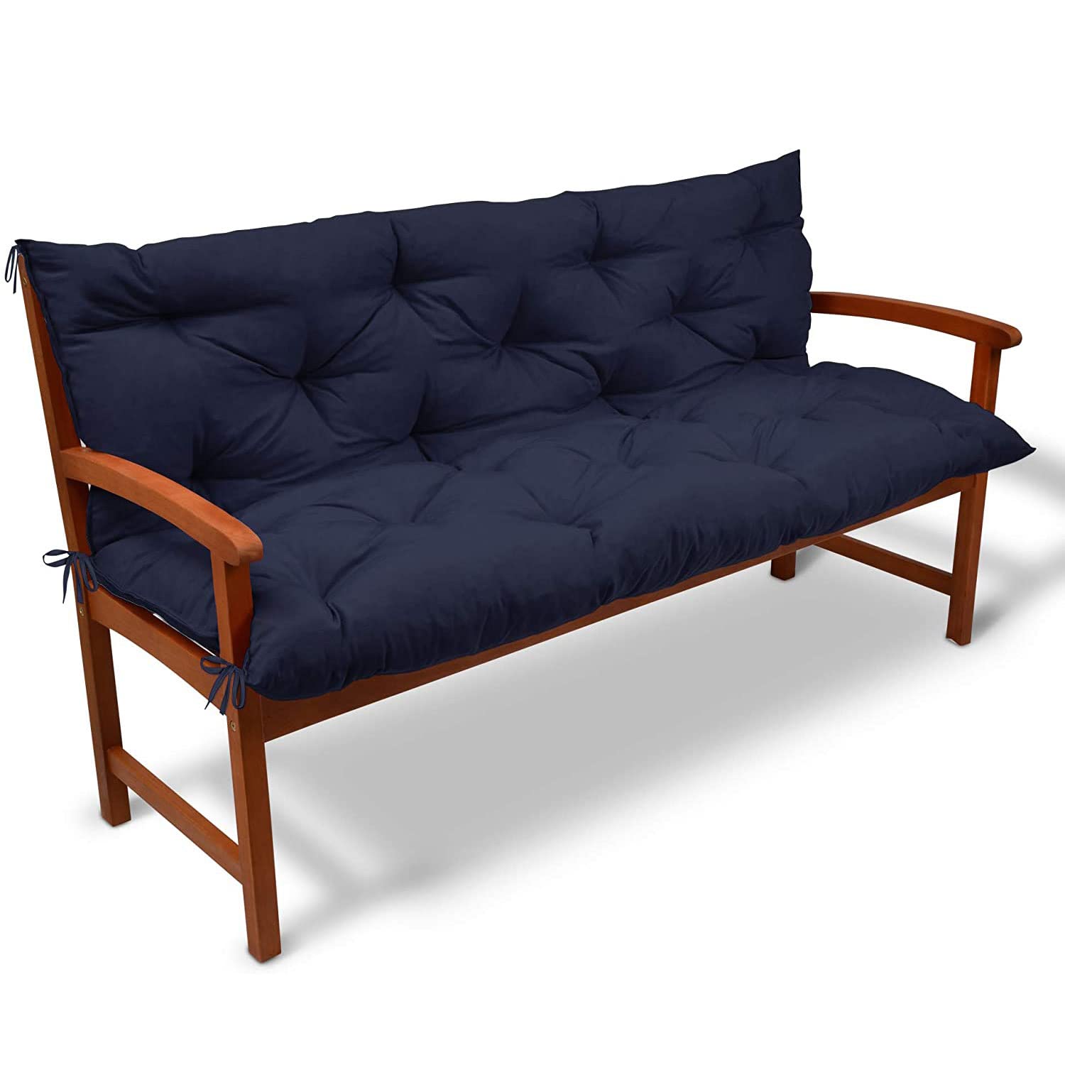 Waterproof Outdoor Bench Cushion with Backrest - 40 x 60 Inch Navy Blue Patio Seat Pad for 2-3 Seater, Durable Replacement Cushion for Porch Swing, Garden Bench, Deck & Outdoor Furniture - Perfect for Backyard, Poolside & Patio Relaxation